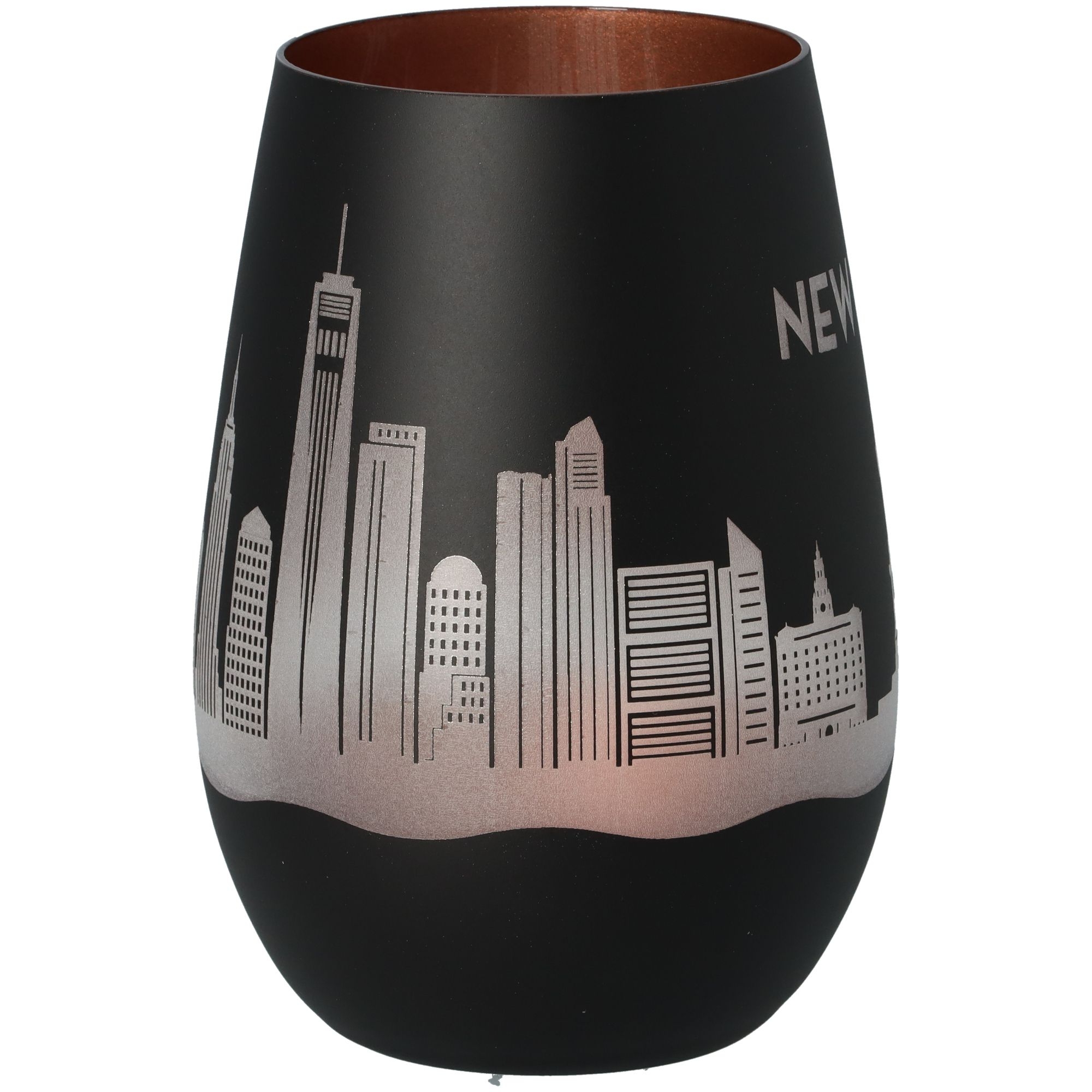 Windlicht Skyline New York Schwarz/Bronze