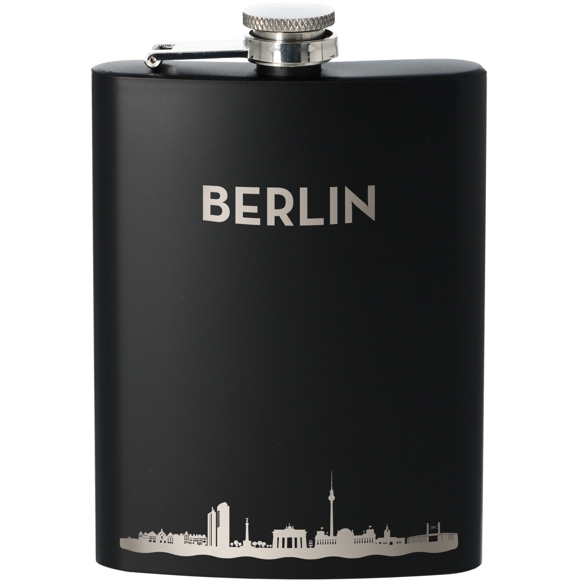 Flachmann Skyline Berlin Schwarz 235ml