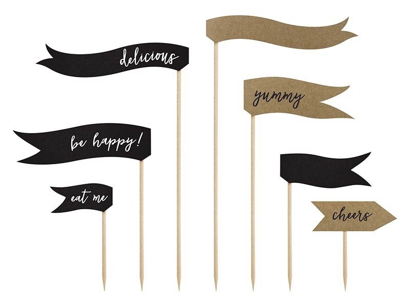 7 Vintage Flaggen-Cake-Topper