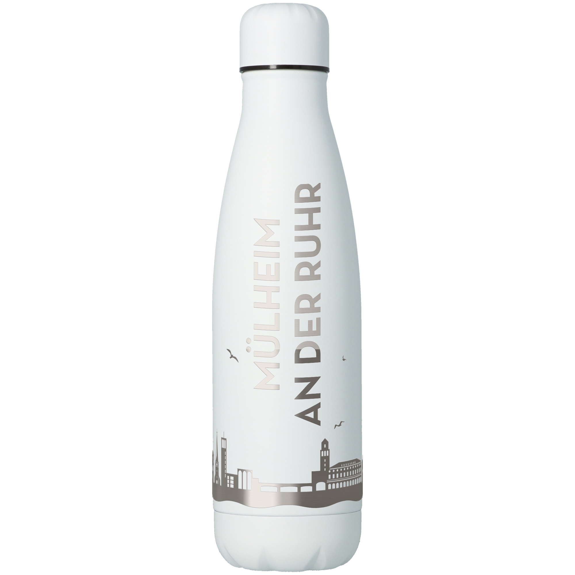 Trinkflasche Skyline Mülheim an der Ruhr Weiß 500ml