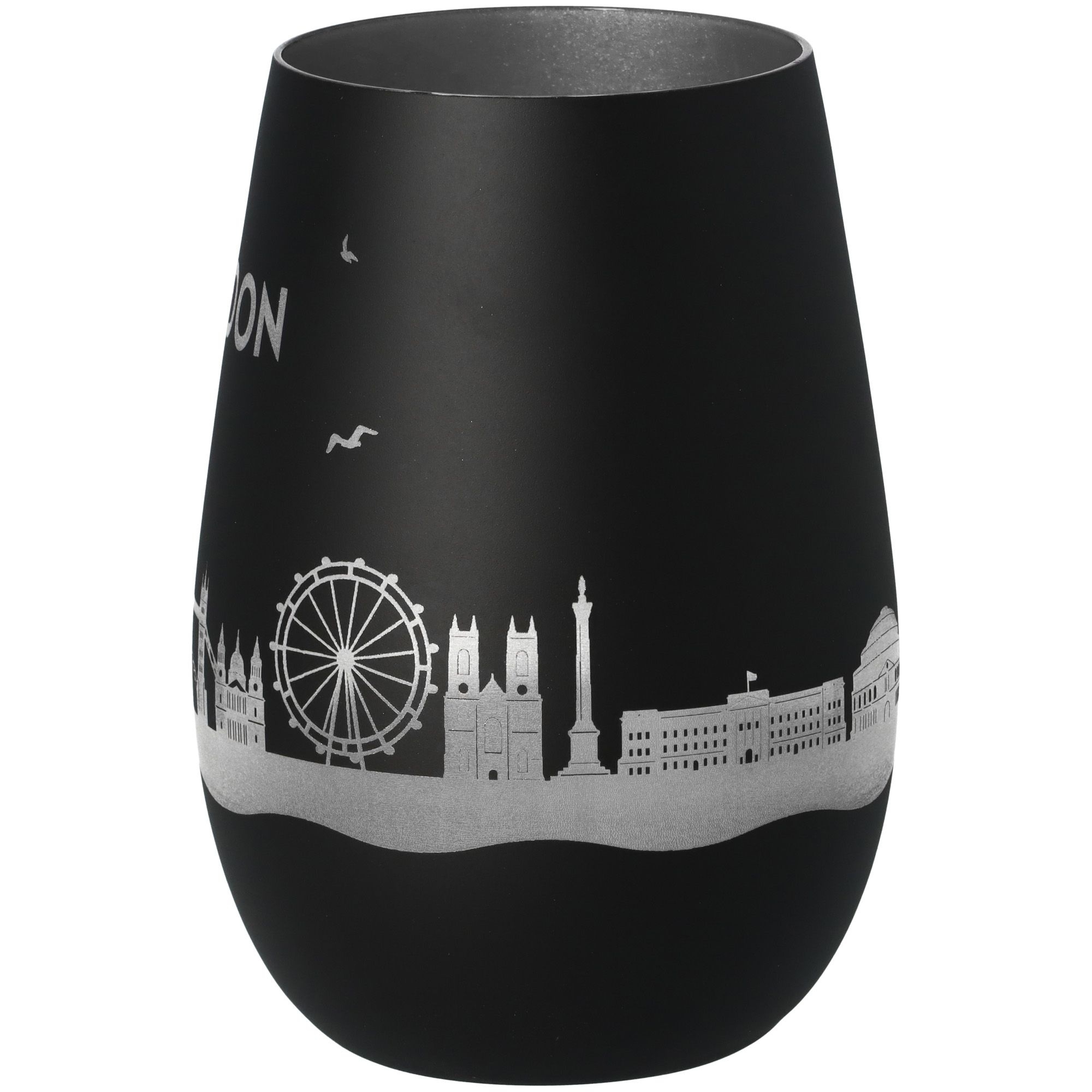 Windlicht Skyline London Schwarz/Silber