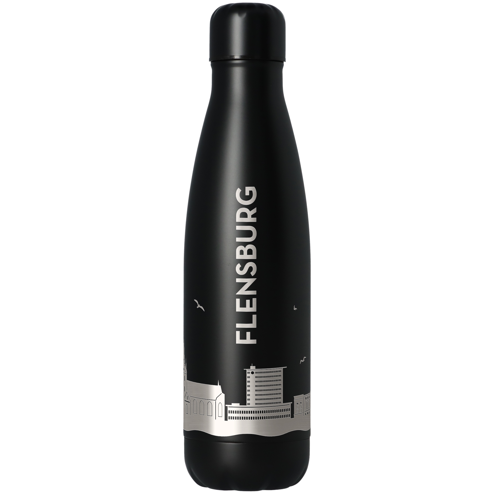 Trinkflasche Skyline Flensburg Schwarz 500ml