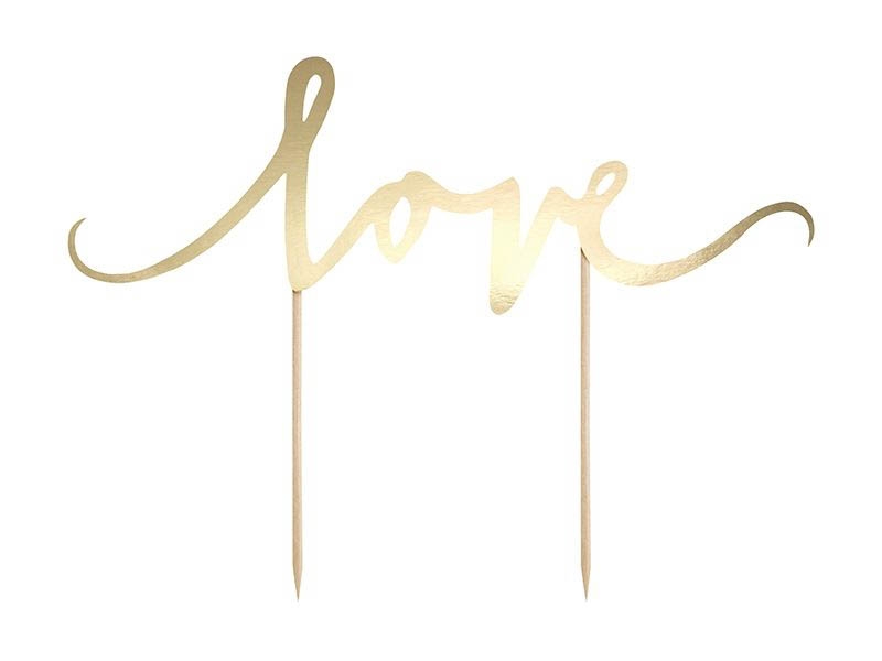 Cake Topper Love Gold