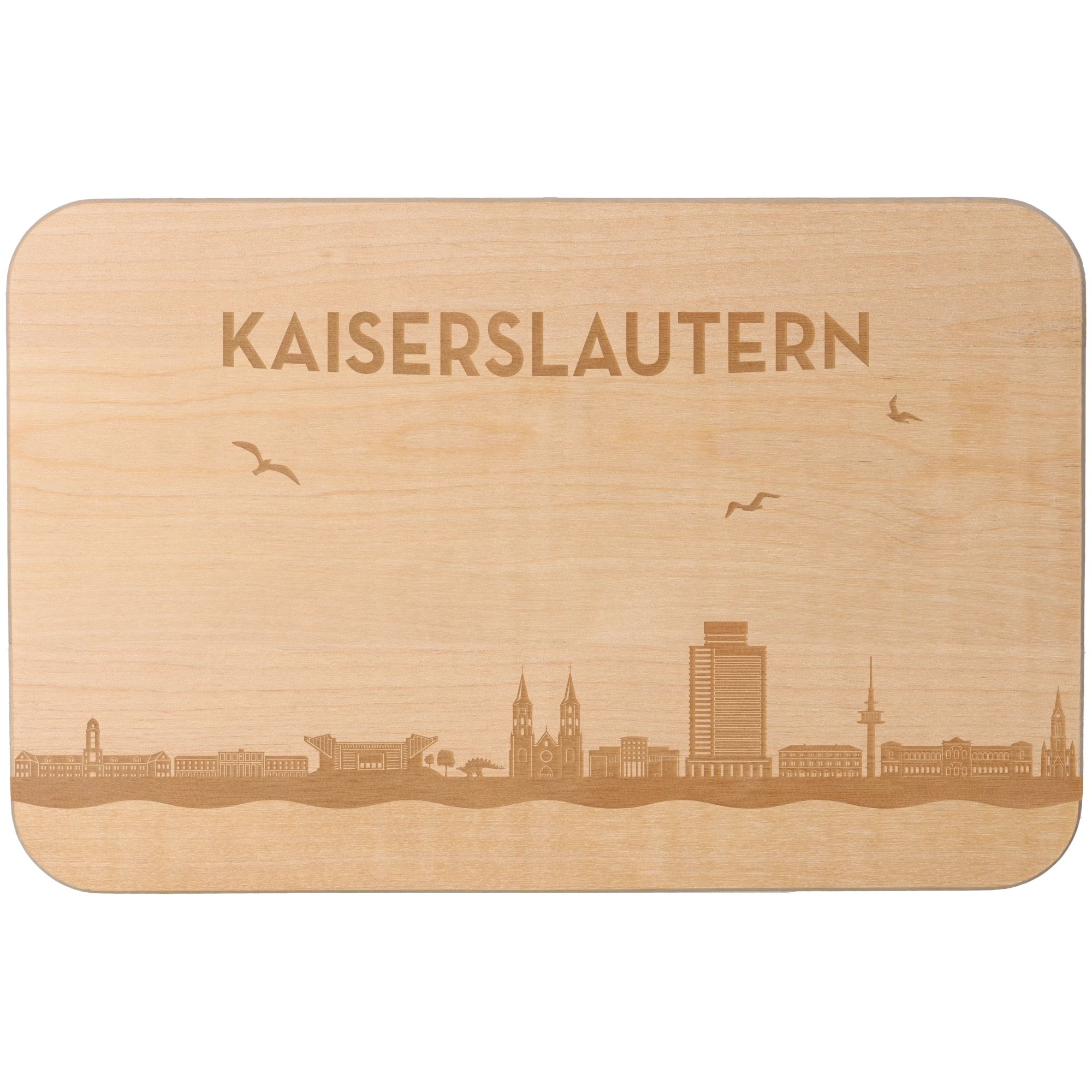 Frühstücksbrett Skyline Kaiserslautern 23cm x 15cm x 1cm