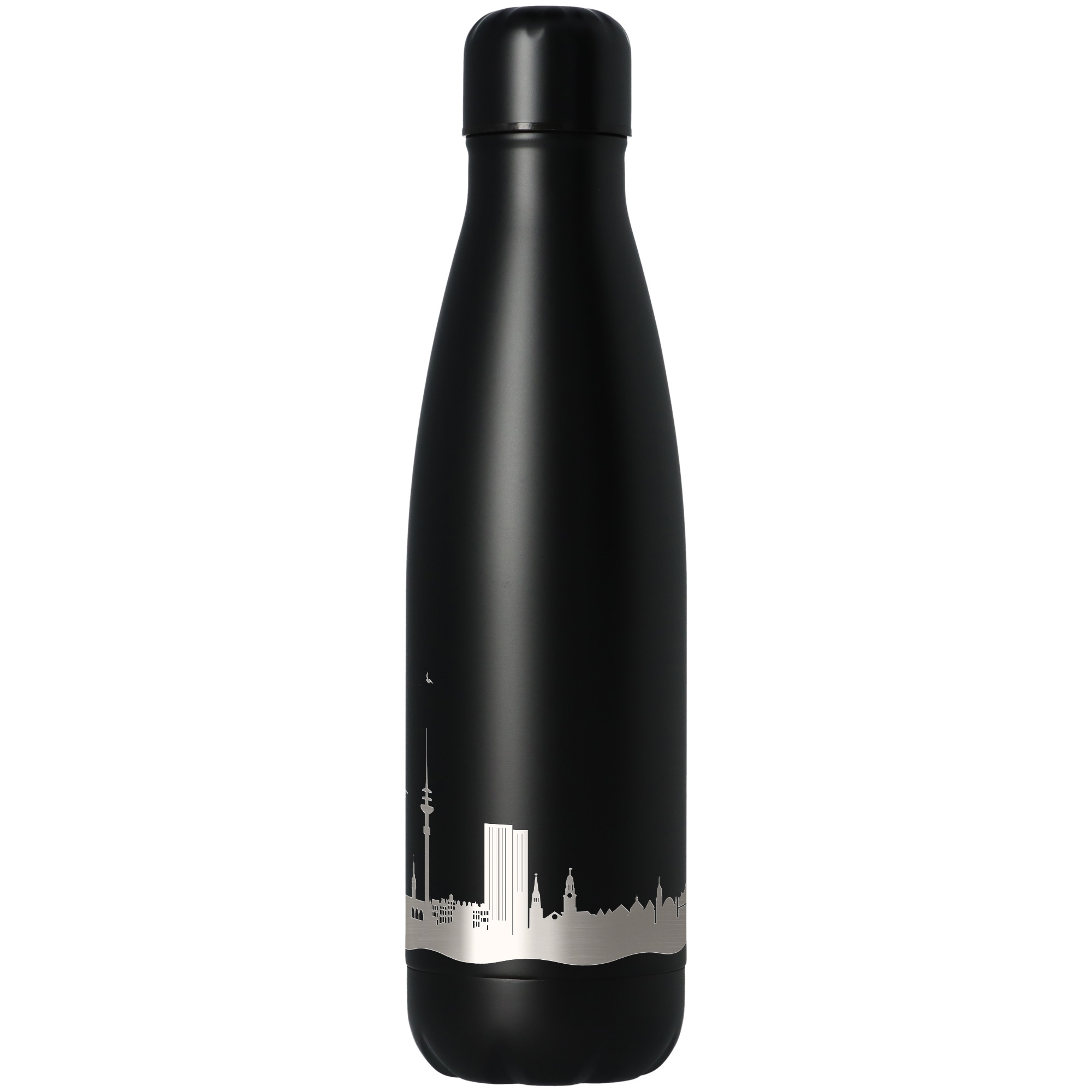 Trinkflasche Skyline Hamburg Schwarz 500ml