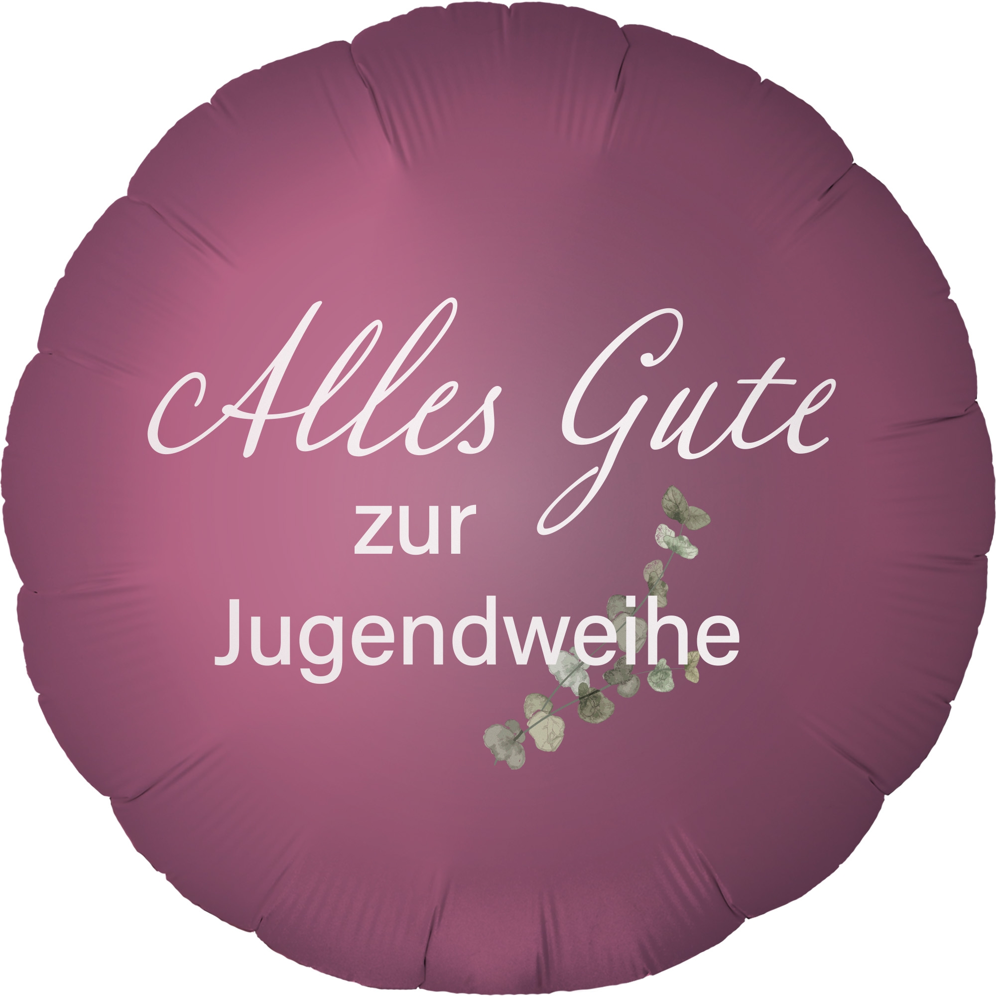 Folienballon Rund Satin Luxe Pomegranate mit "Alles Gute zur Jugendweihe" 45cm