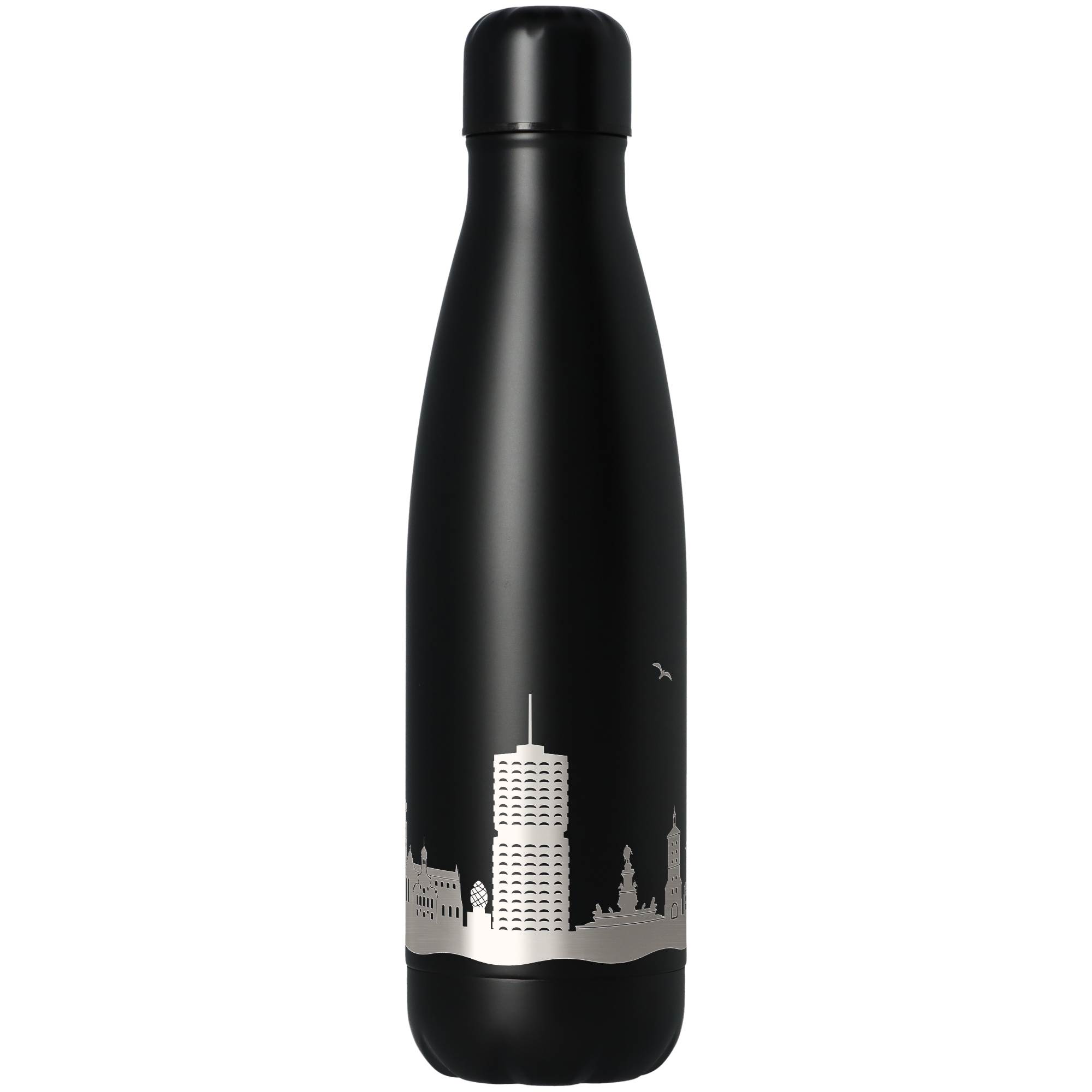 Trinkflasche Skyline Augsburg Schwarz 500ml