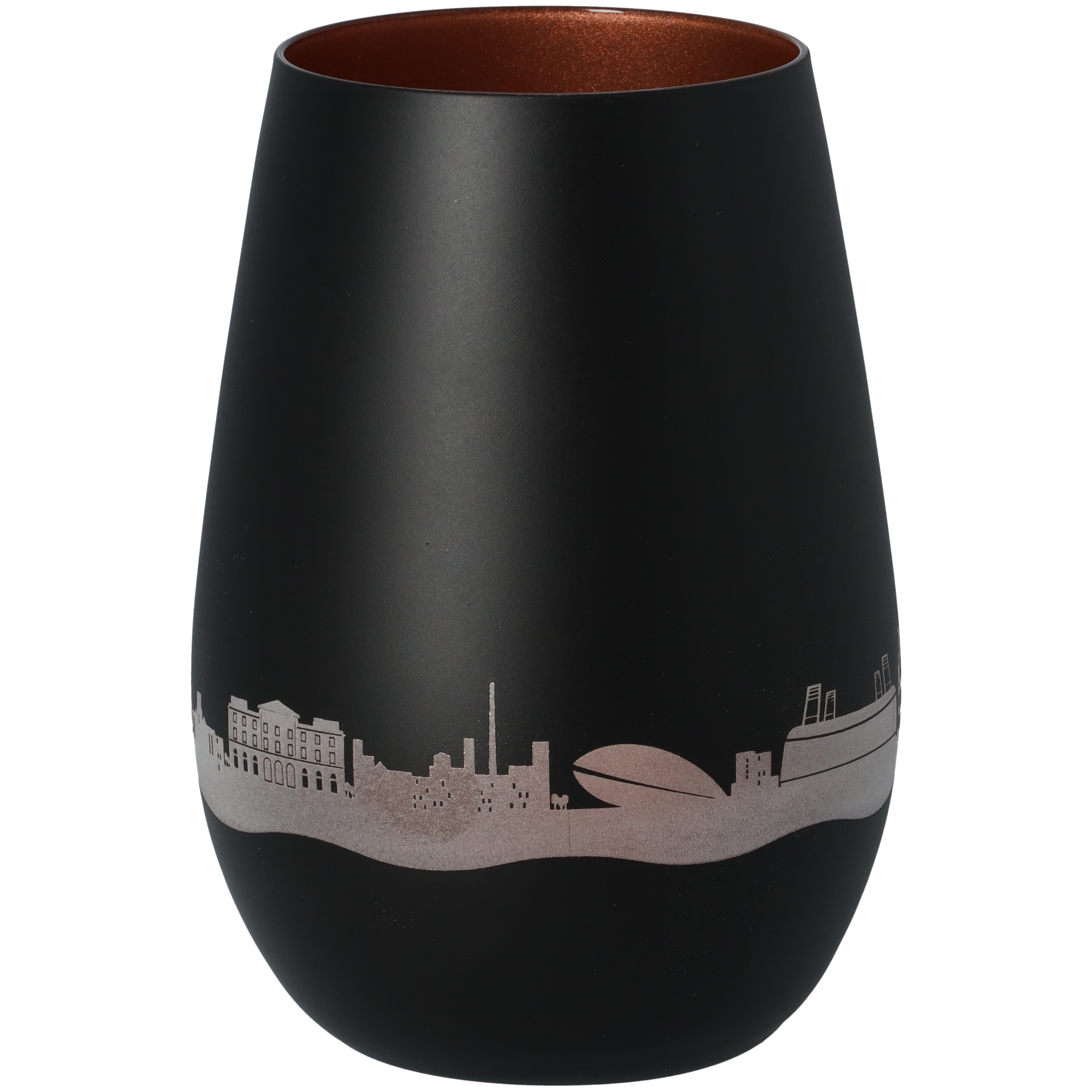 Windlicht Skyline Bremen Schwarz/Bronze