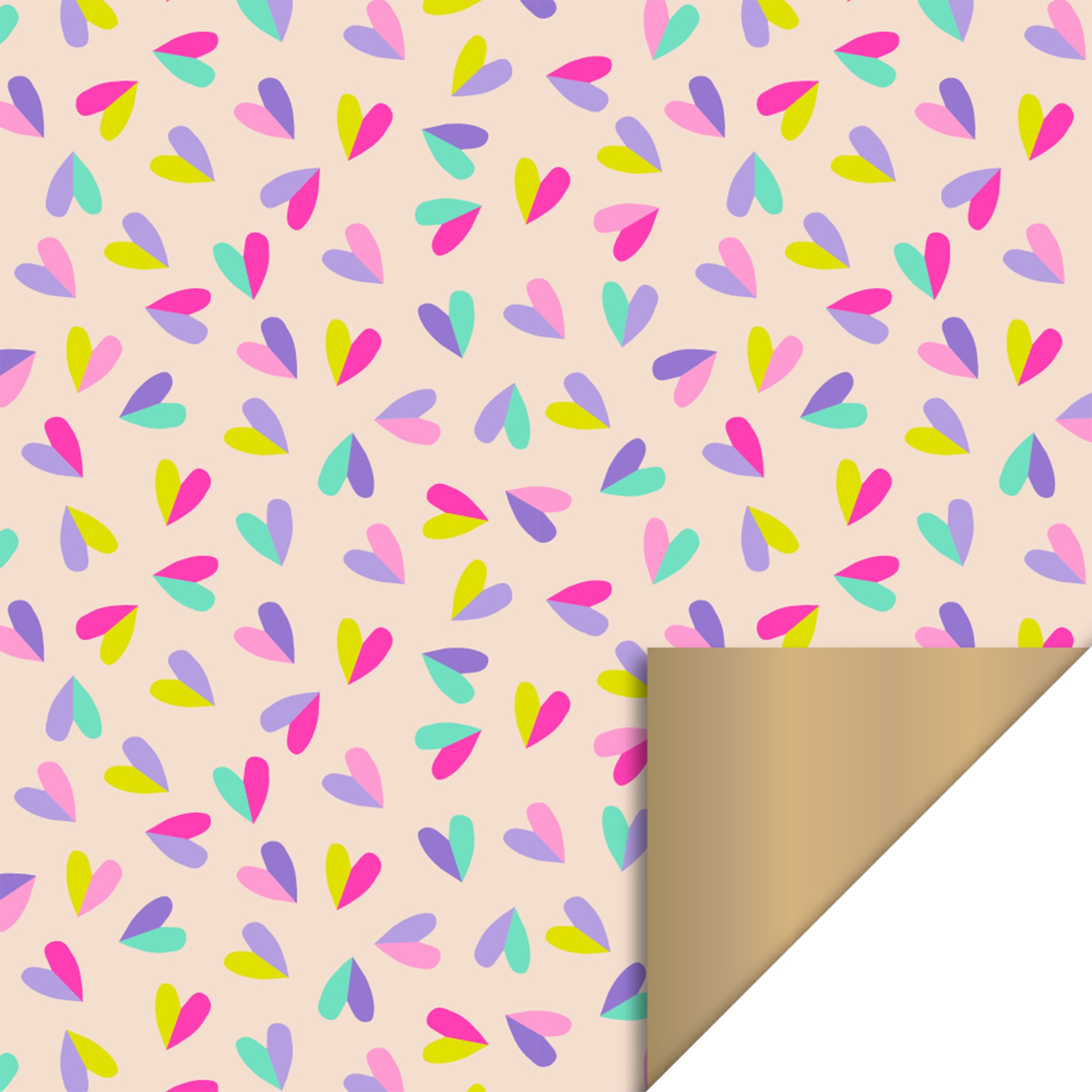 Geschenkpapier "Bunte Herzen" 3 m