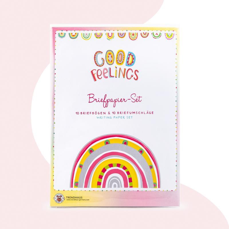 20-teiliges Briefpapier-Set "Regenbogen"