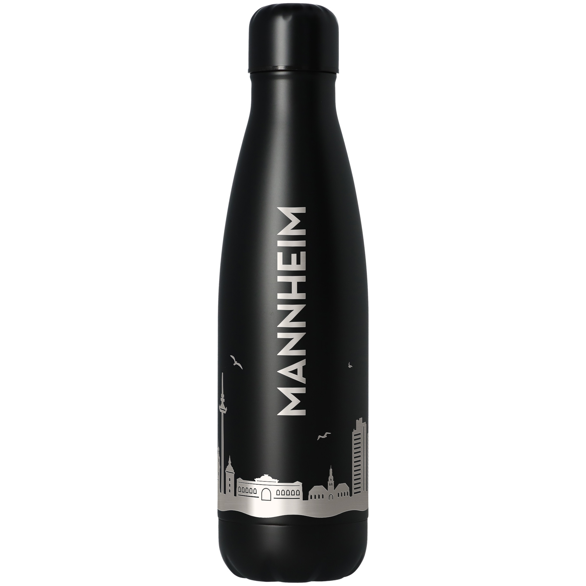 Trinkflasche Skyline Mannheim Schwarz 500ml