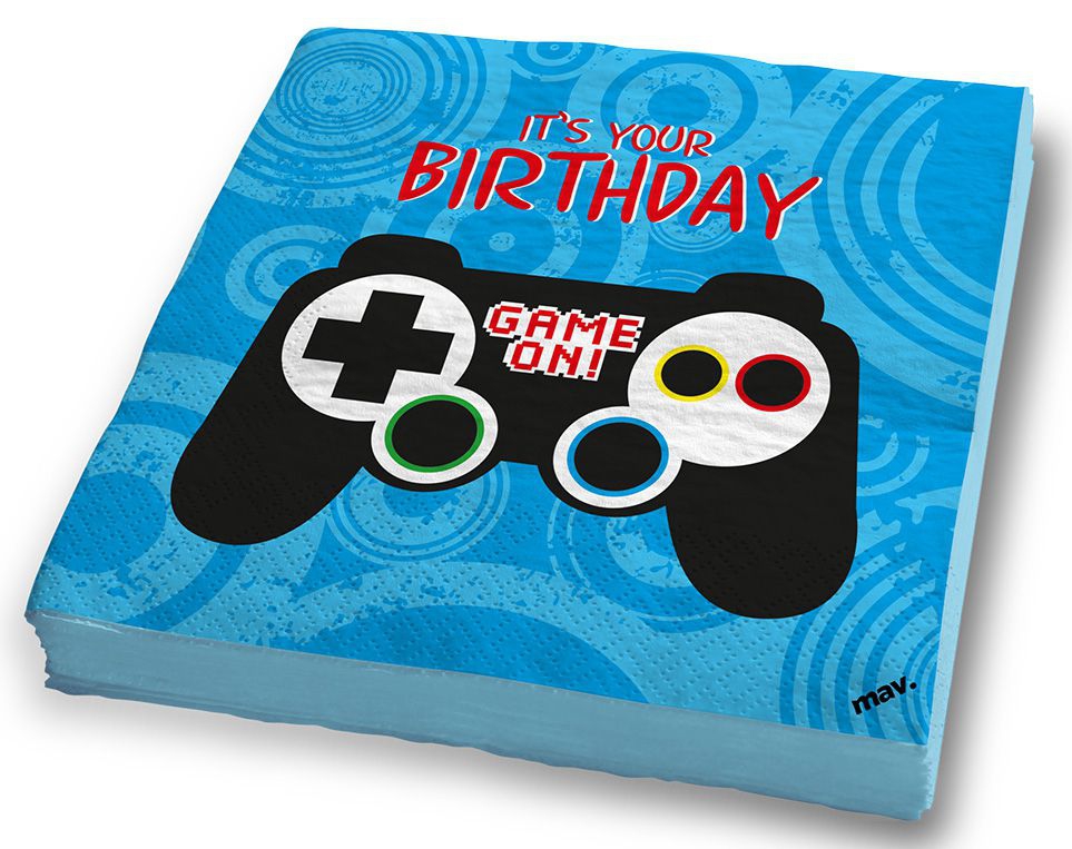 Servietten "It's your Birthday" Game Controller, 20 Stück