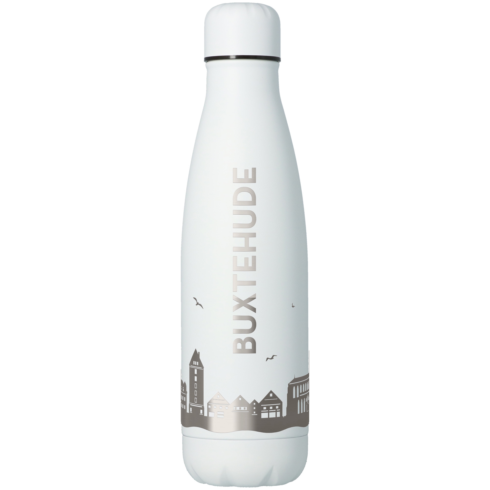 Trinkflasche Skyline Buxtehude Weiß 500ml