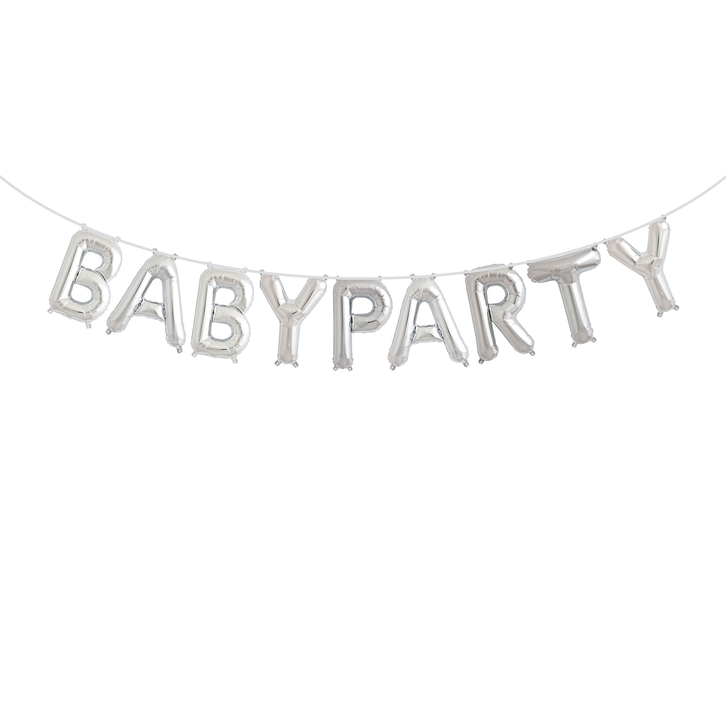 Folienballon Girlandenset "BABYPARTY" Silber