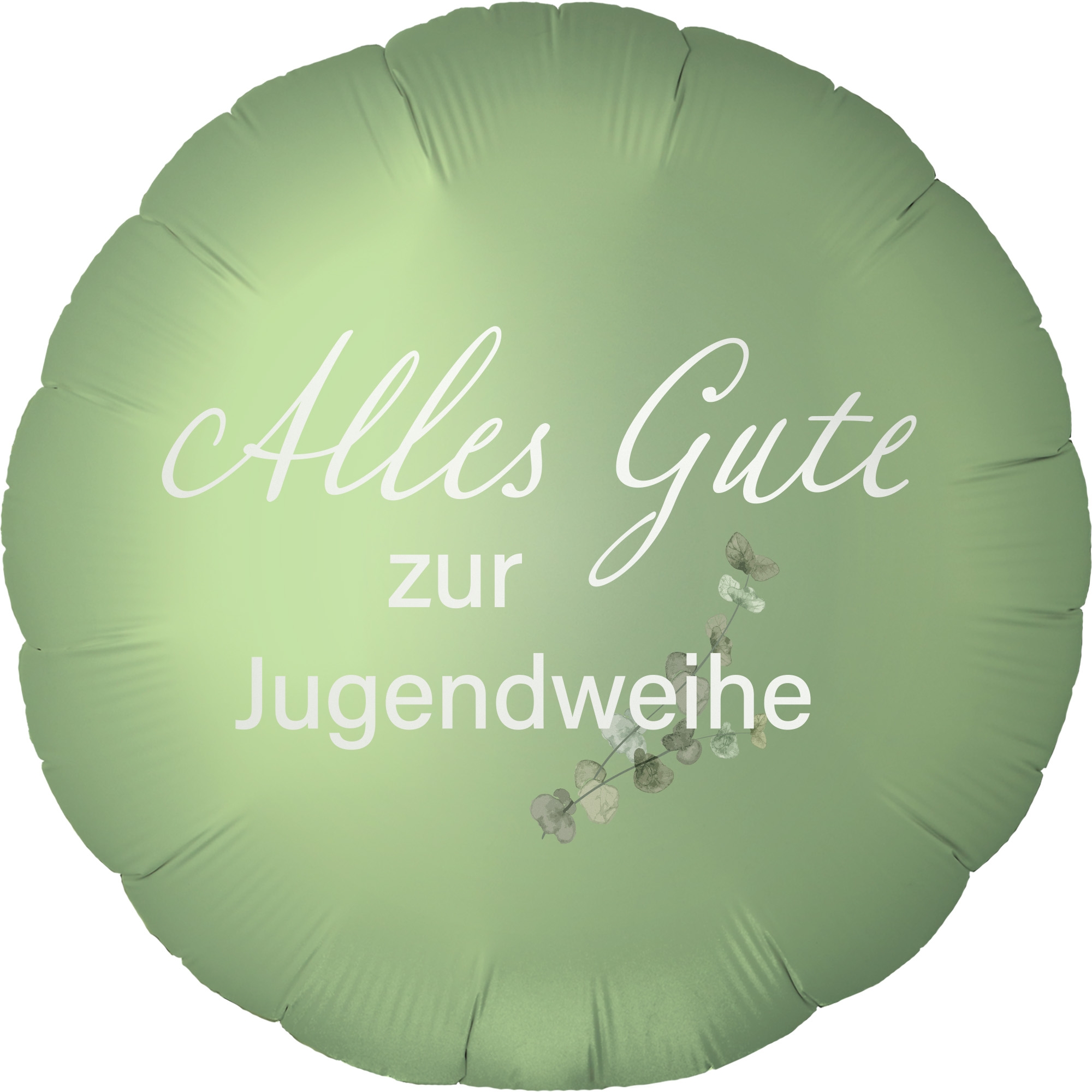 Folienballon Rund Satin Olive Green mit "Alles Gute zur Jugendweihe" 45cm