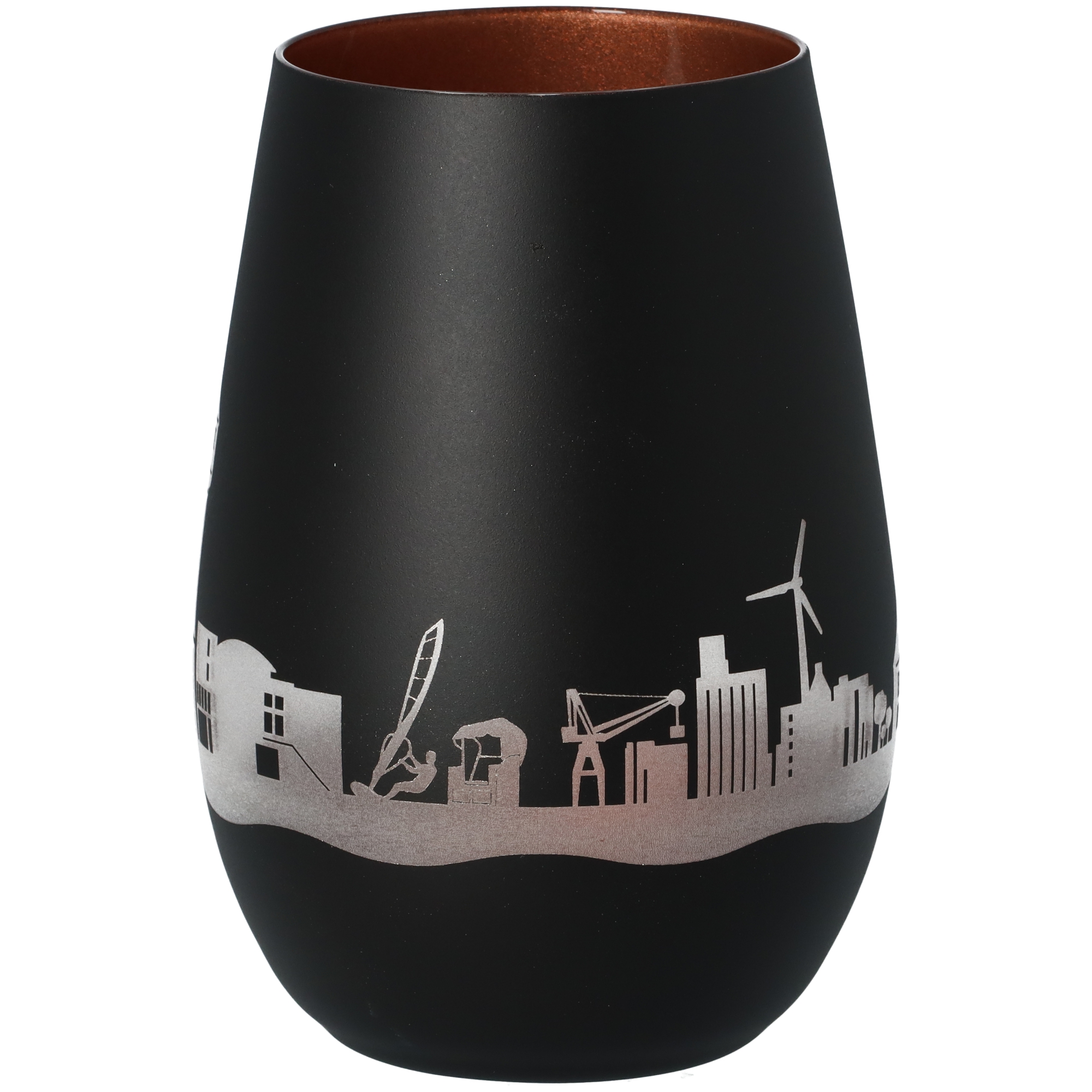 Windlicht Skyline Husum Schwarz/Bronze