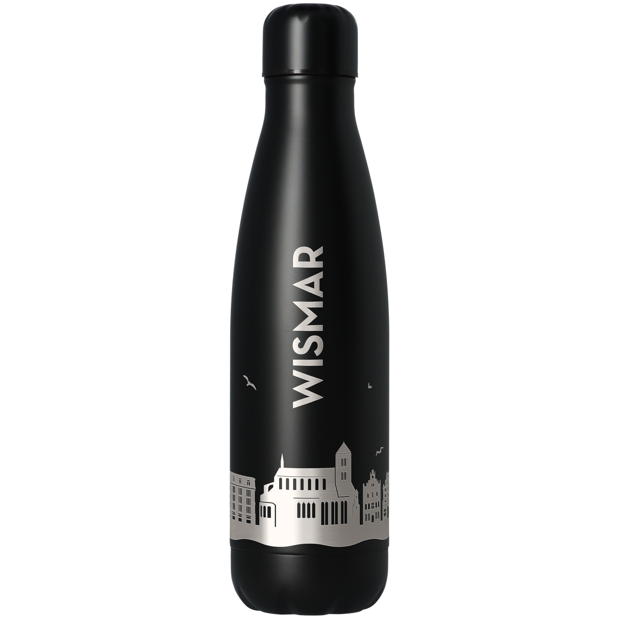 Trinkflasche Skyline Wismar Schwarz 500ml