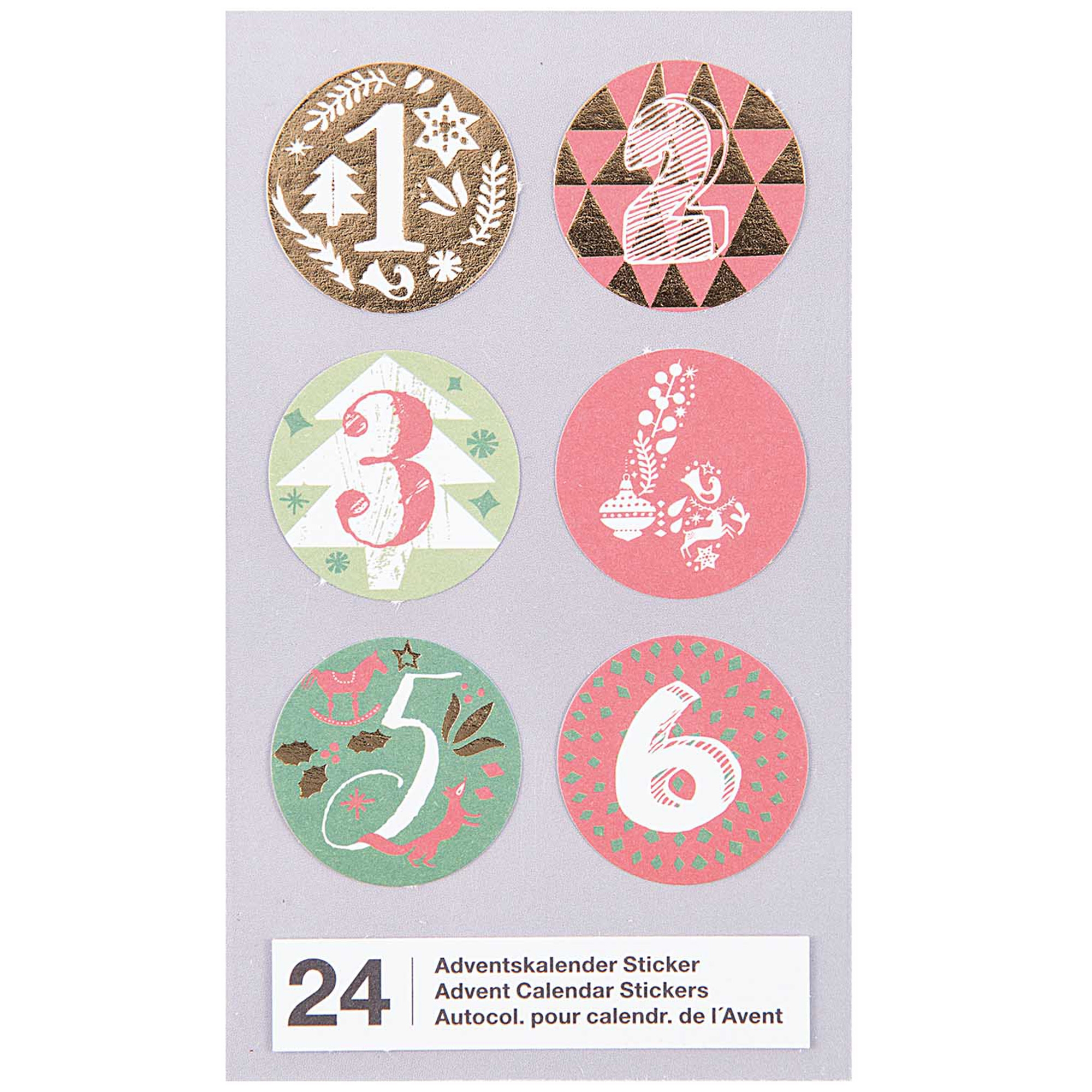 Adventskalender Sticker - Rot / Grün