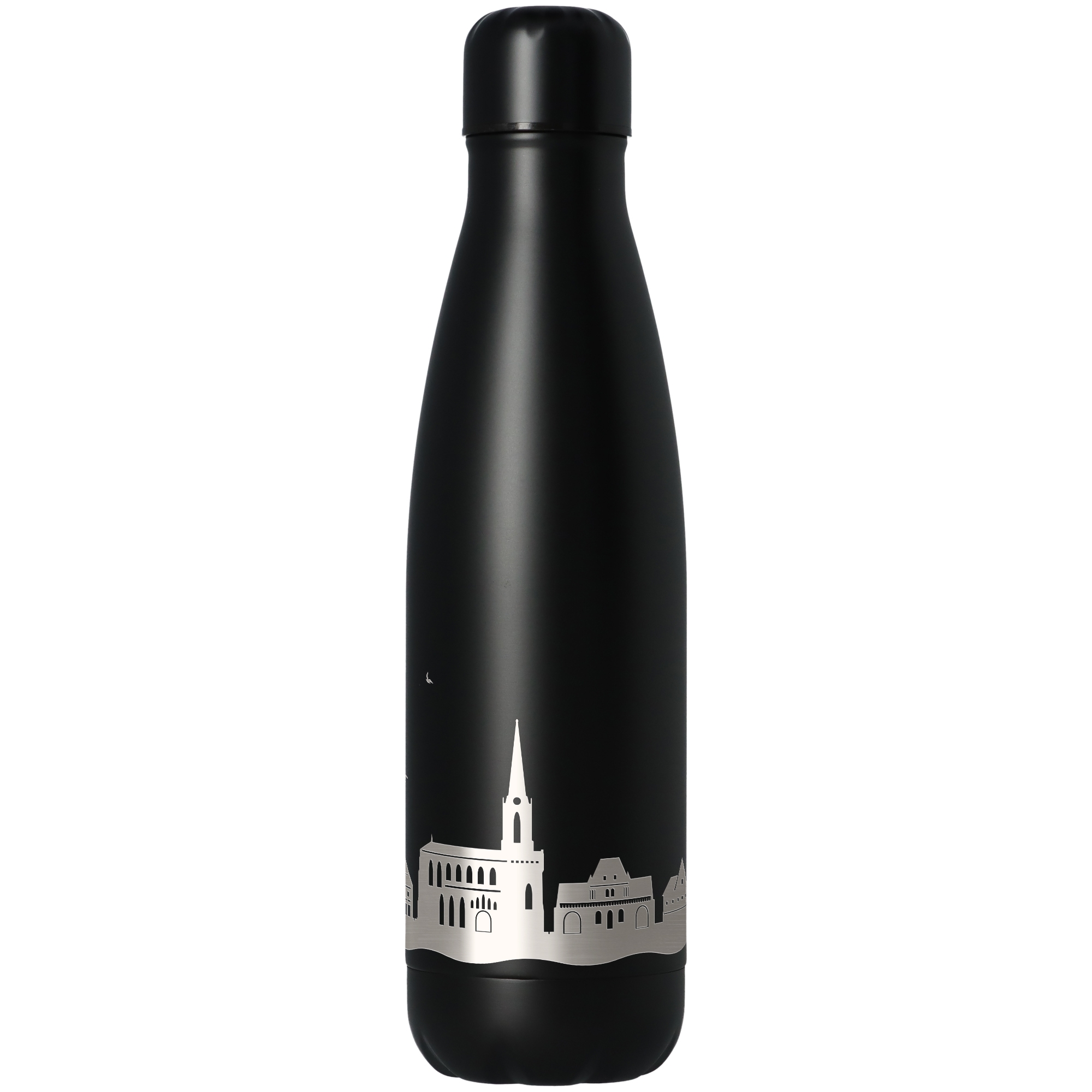 Trinkflasche Skyline Buxtehude Schwarz 500ml