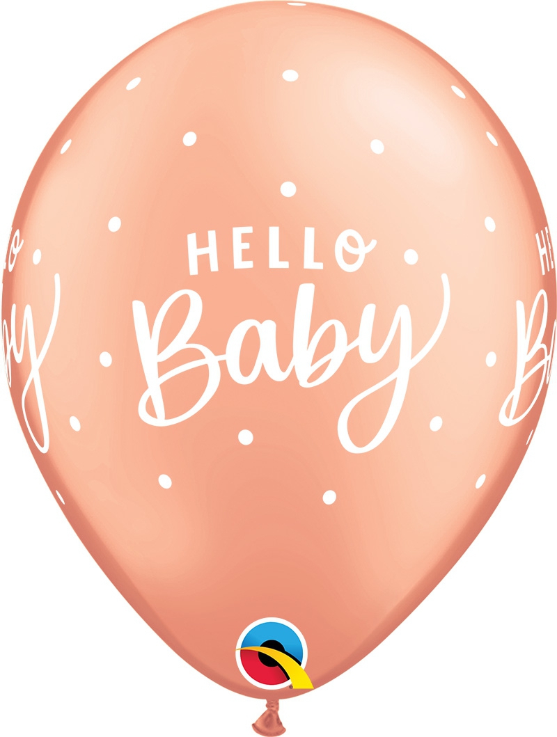 Qualatex Latexballon "Hello Baby" Dots Ø 30cm