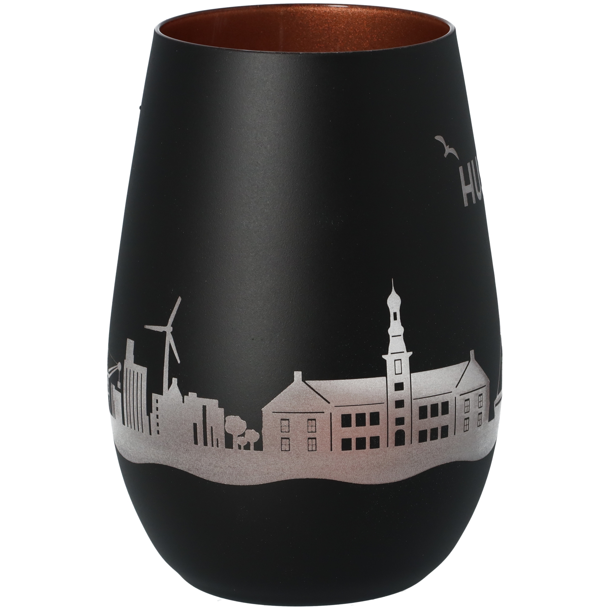 Windlicht Skyline Husum Schwarz/Bronze