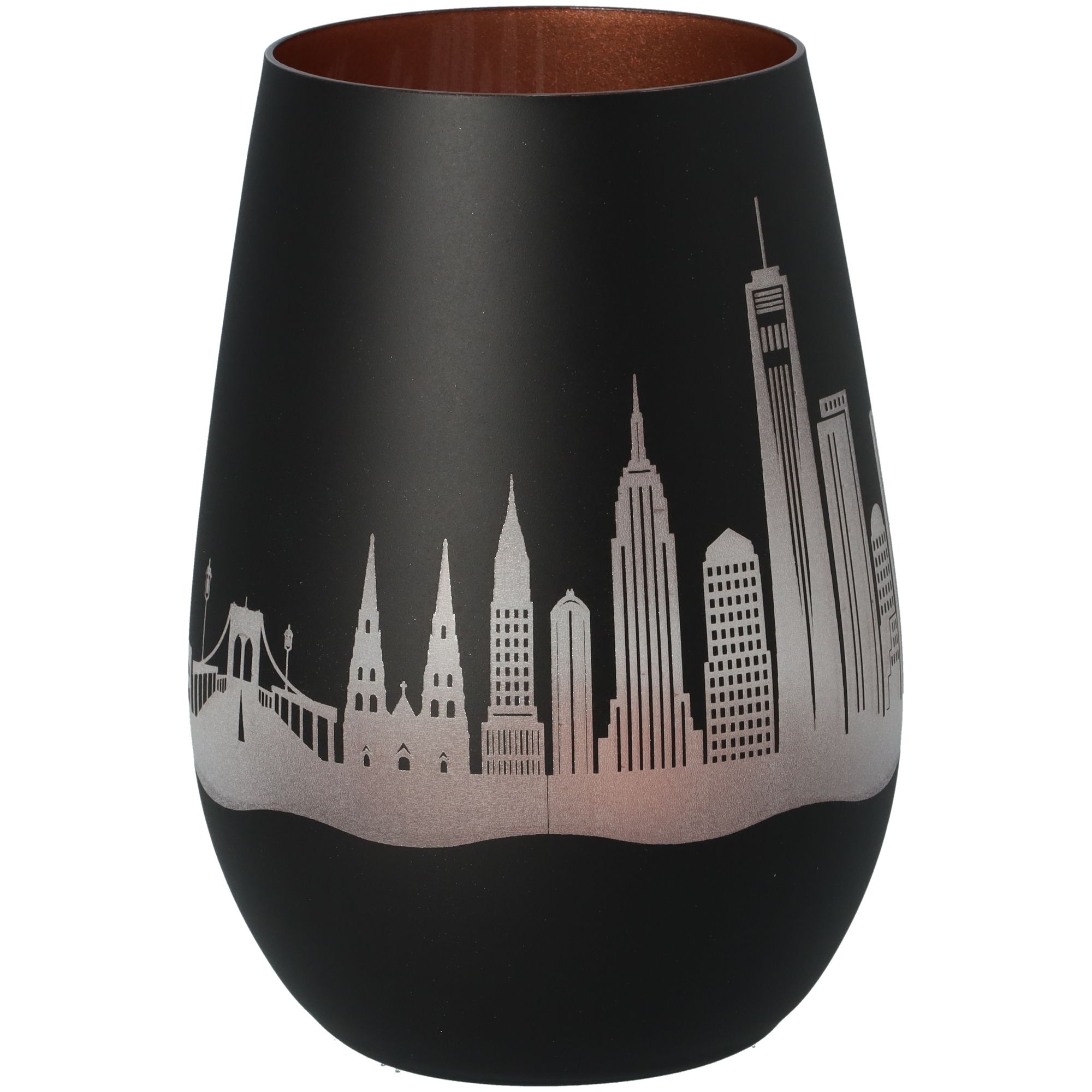 Windlicht Skyline New York Schwarz/Bronze