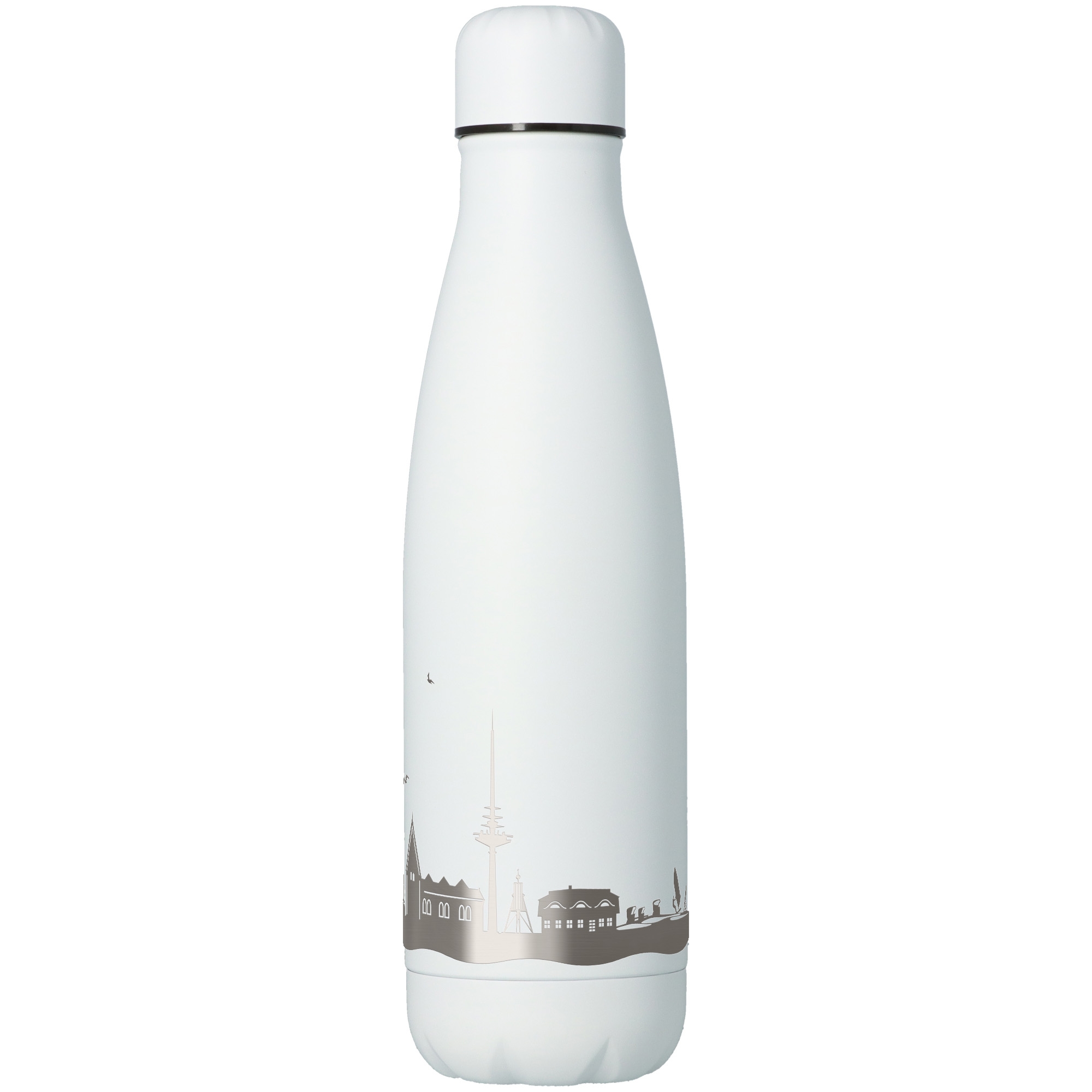 Trinkflasche Skyline Cuxhaven Weiß 500ml