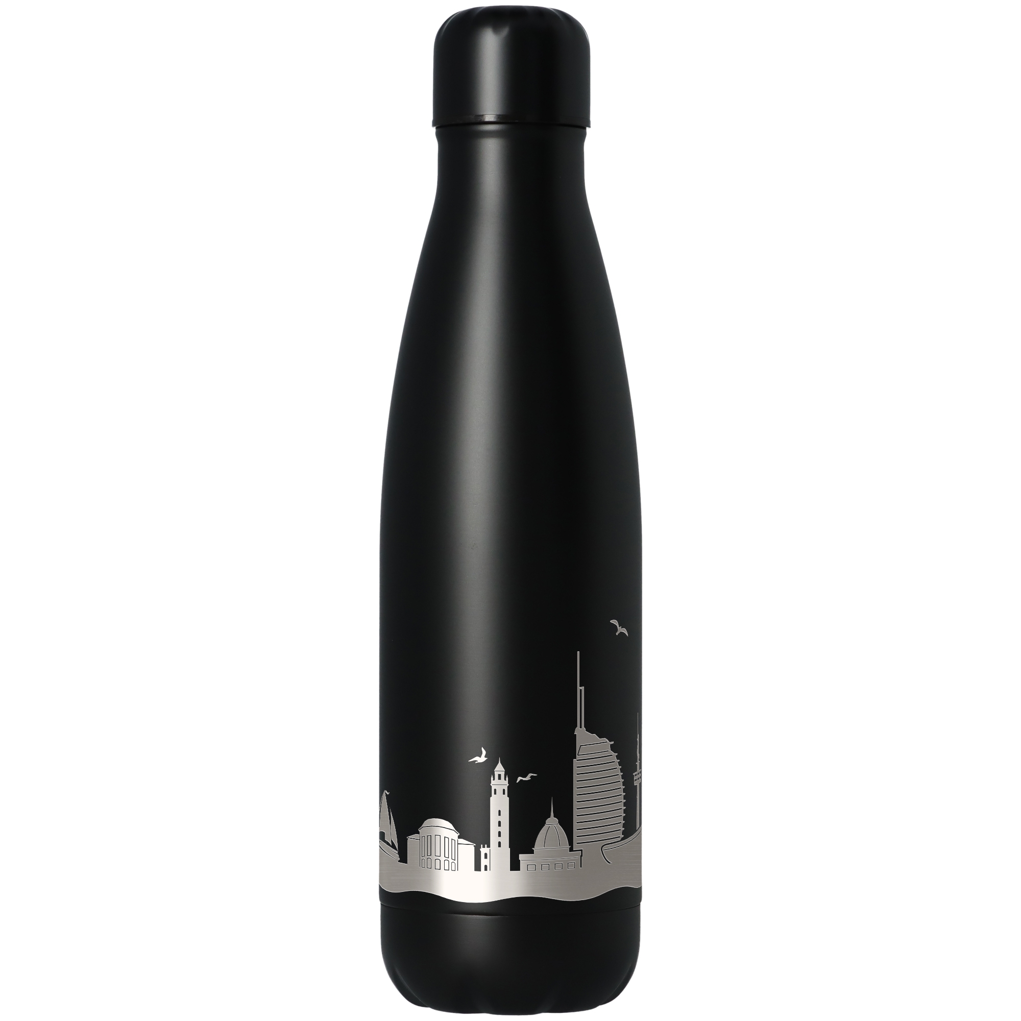 Trinkflasche Skyline Bremerhaven Schwarz 500ml