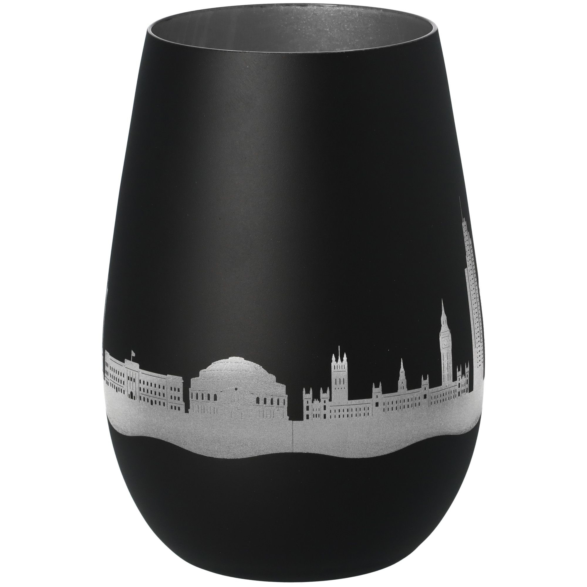 Windlicht Skyline London Schwarz/Silber