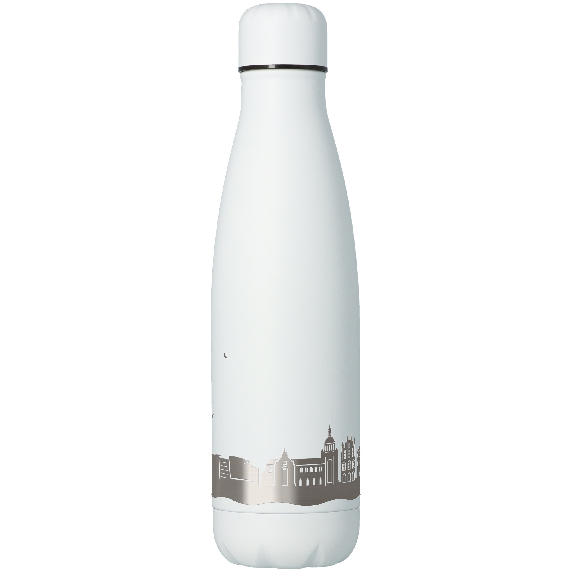 Trinkflasche Skyline Stralsund Weiß 500ml