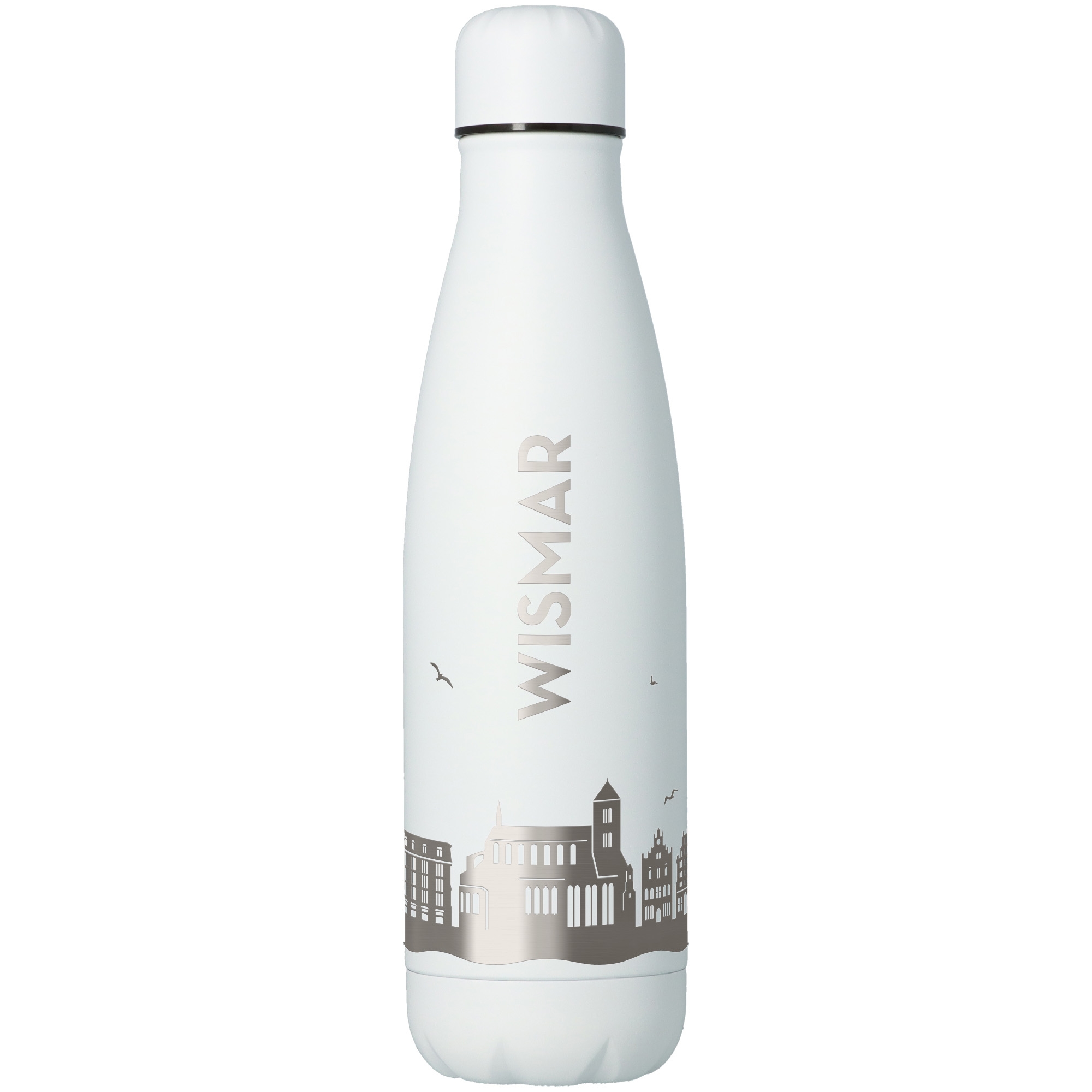 Trinkflasche Skyline Wismar Weiß 500ml