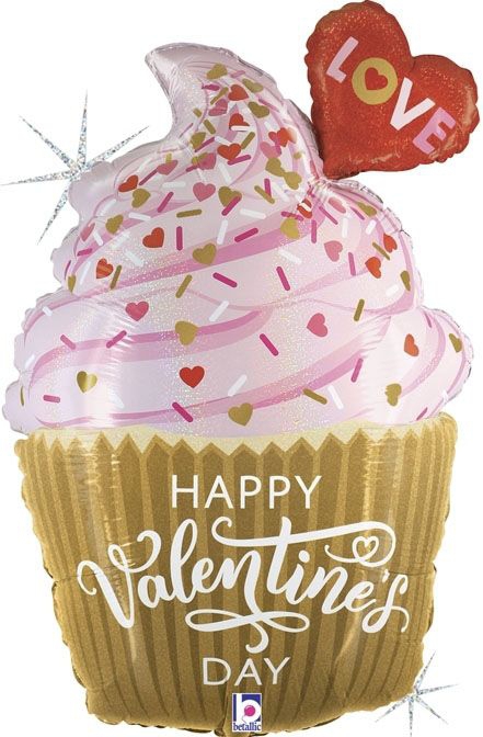 Folienballon Valentine "Golden Cupcake" 152cm