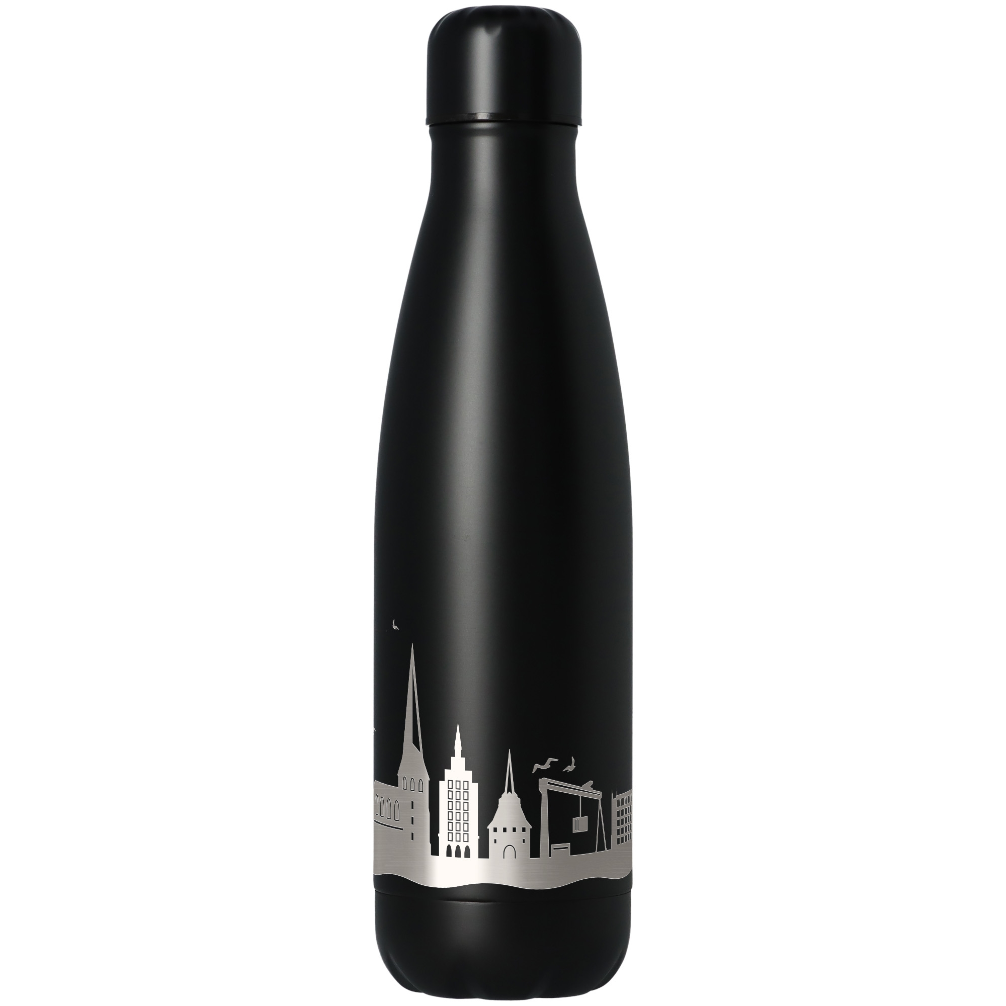 Trinkflasche Skyline Rostock Schwarz 500ml