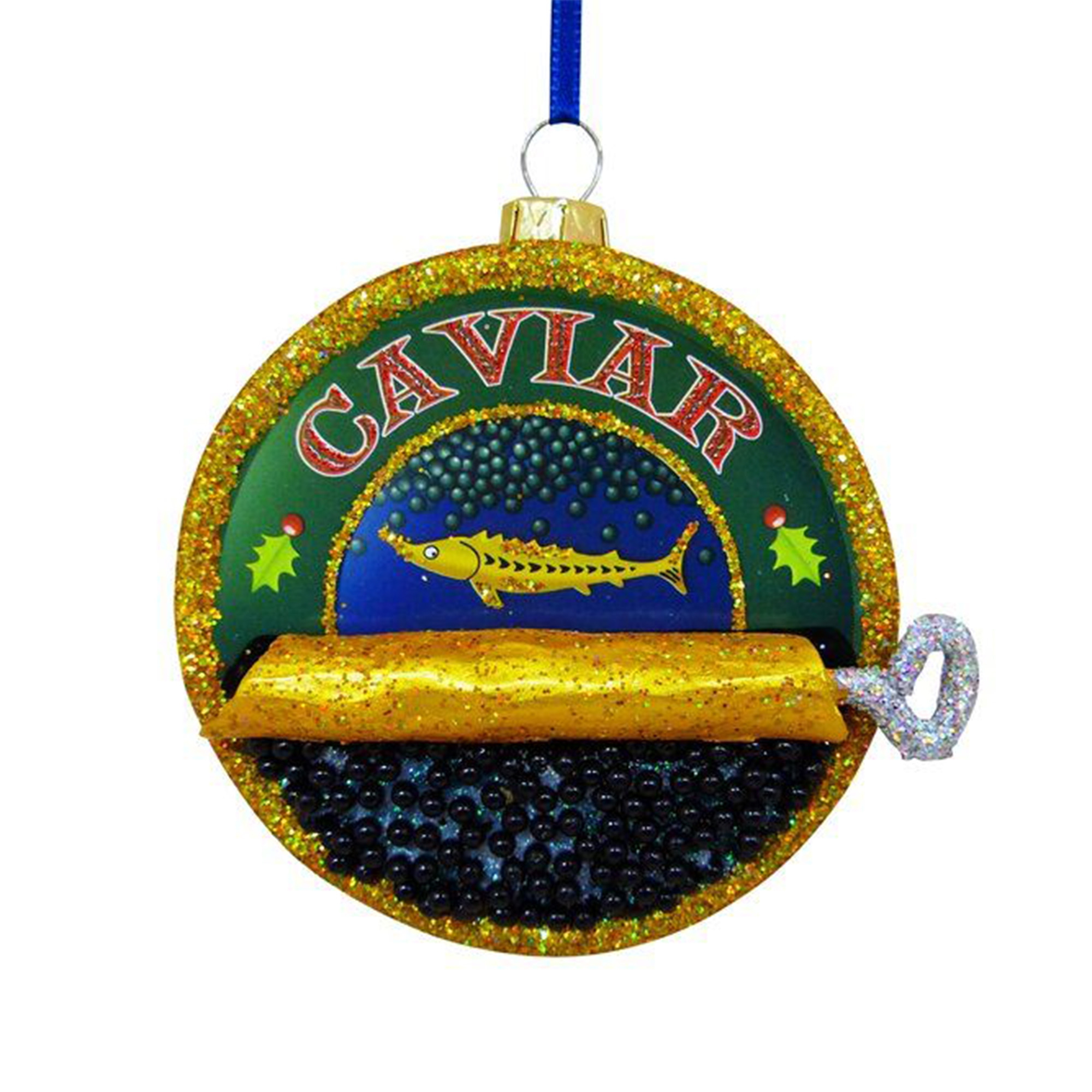 Weihnachtskugel "Kaviar, gold"