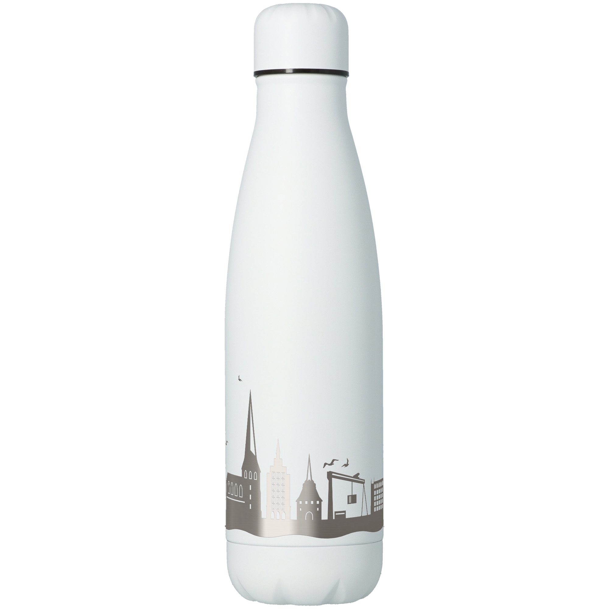 Trinkflasche Skyline Rostock Weiß 500ml