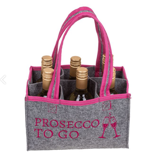 "Prosecco to Go" Filztasche für 6 Flaschen