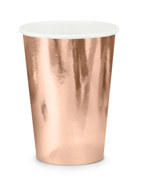 6 Pappbecher Roségold