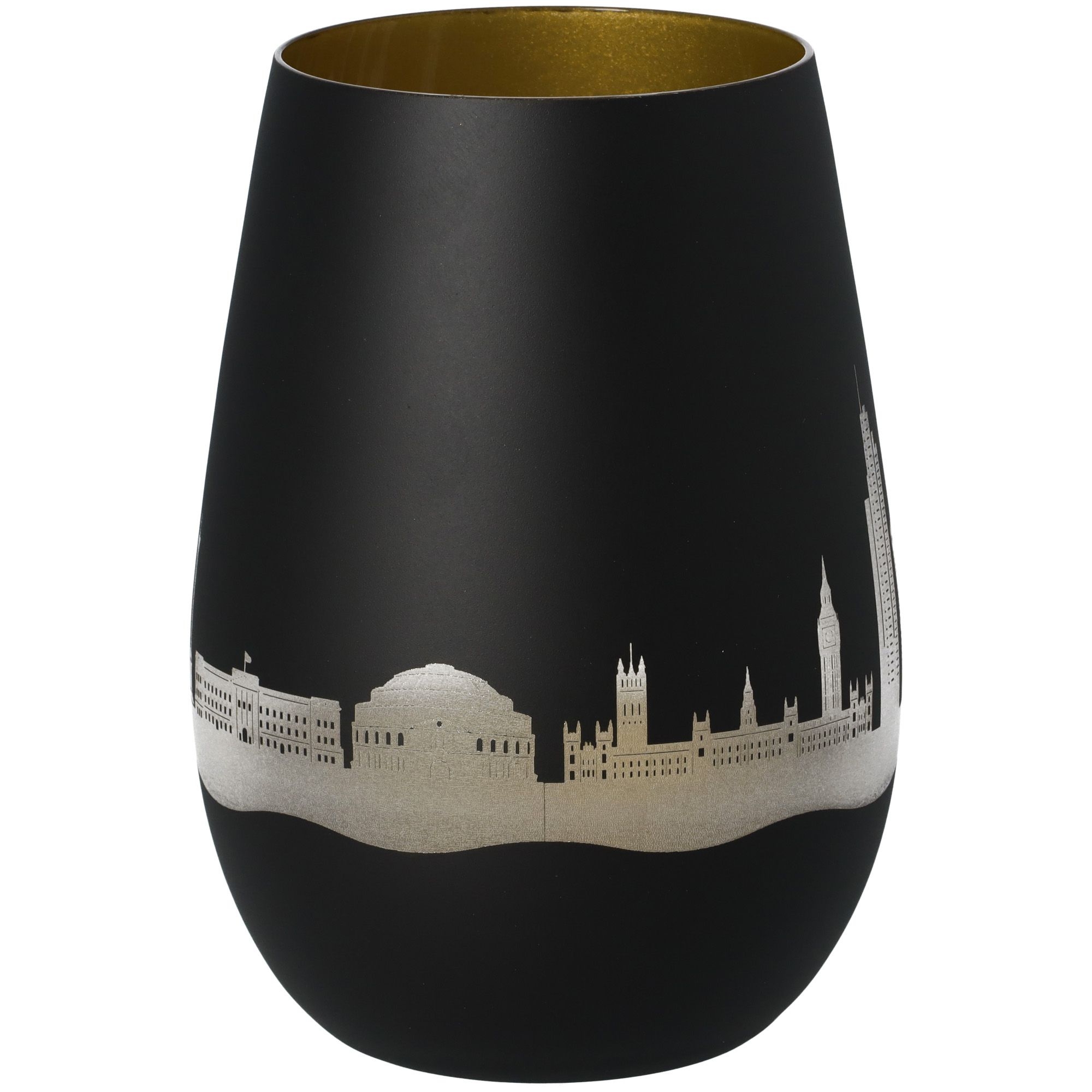 Windlicht Skyline London Schwarz/Gold