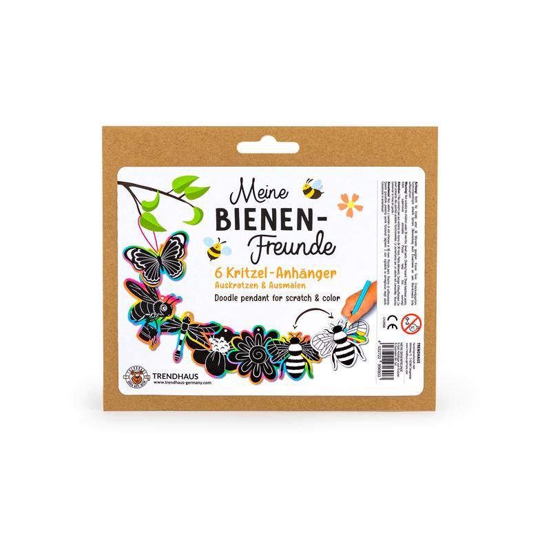 Meine Bienenfreunde - 6 Kritzel Anhänger zum Kratzen und Ausmalen