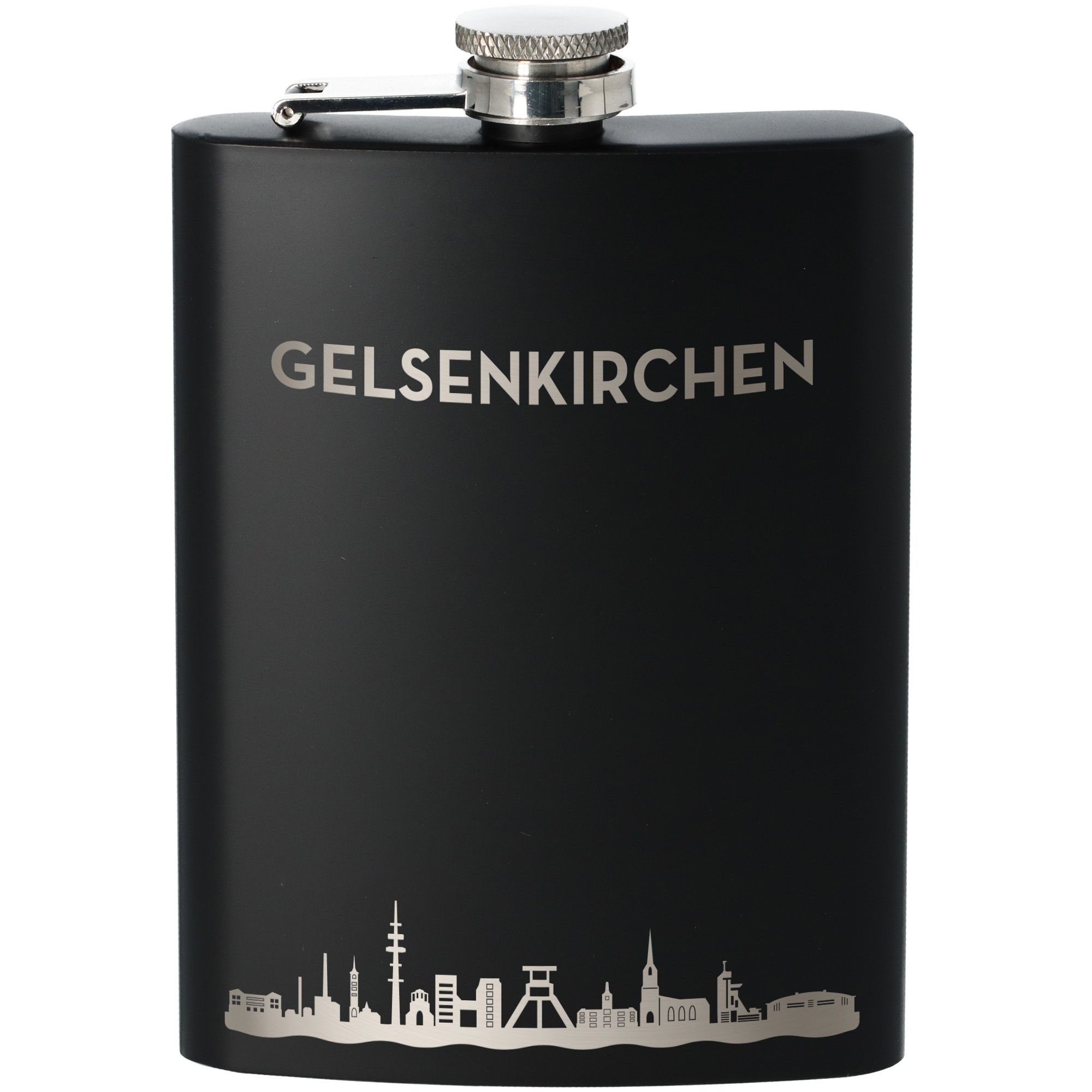 Flachmann Skyline Gelsenkirchen Schwarz 235ml