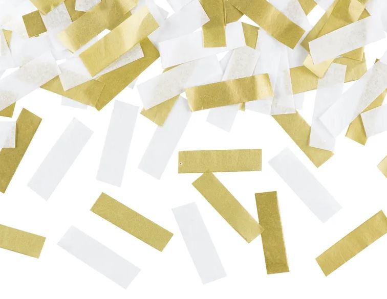 Papier Wurfkonfetti, Weiß/Gold