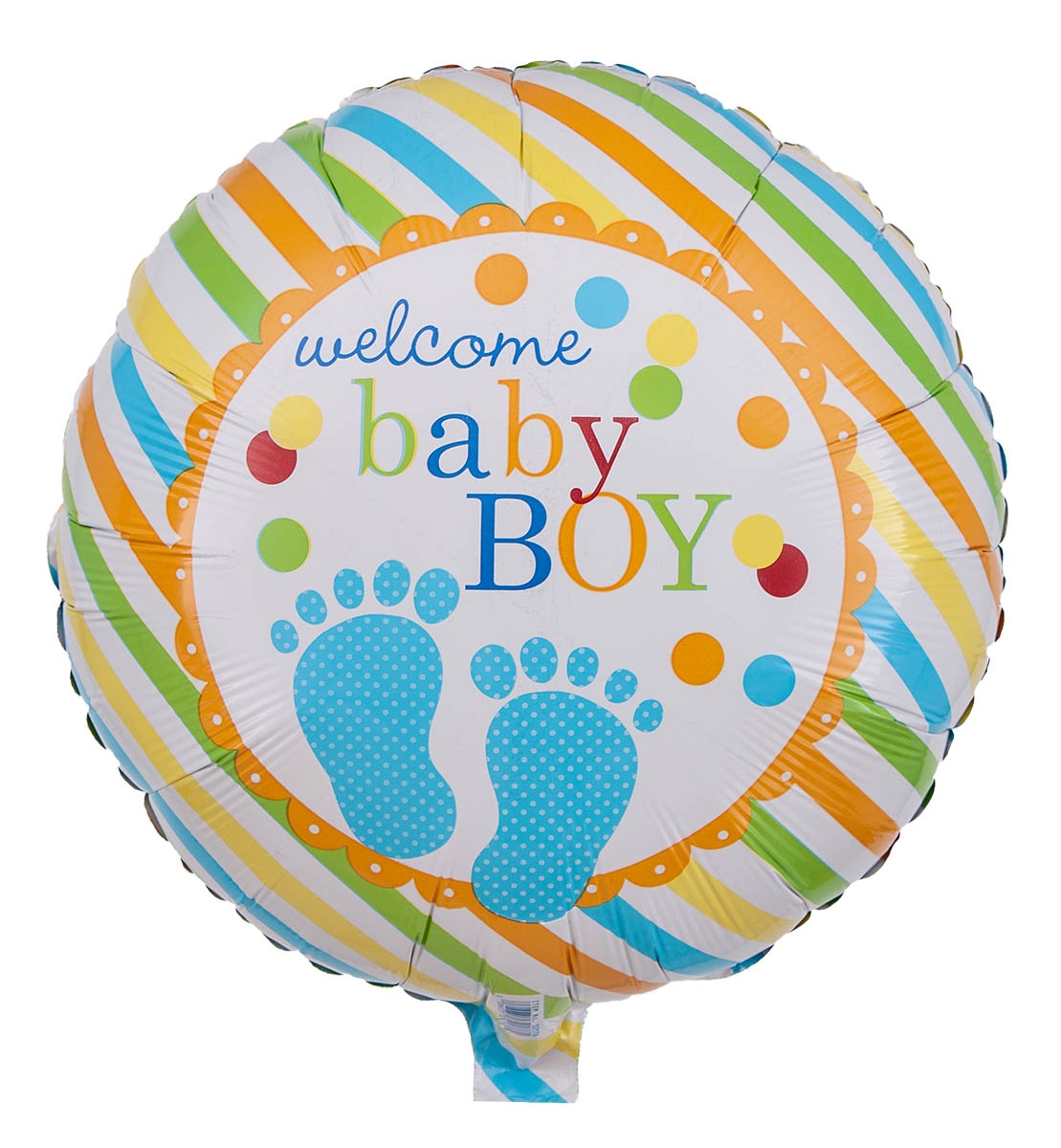 Folienballon Babyfüße Blau Welcome Baby Boy 43cm