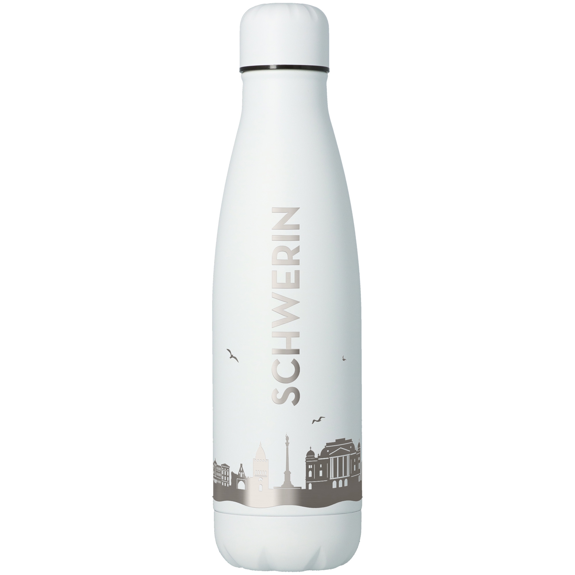 Trinkflasche Skyline Schwerin Weiß 500ml