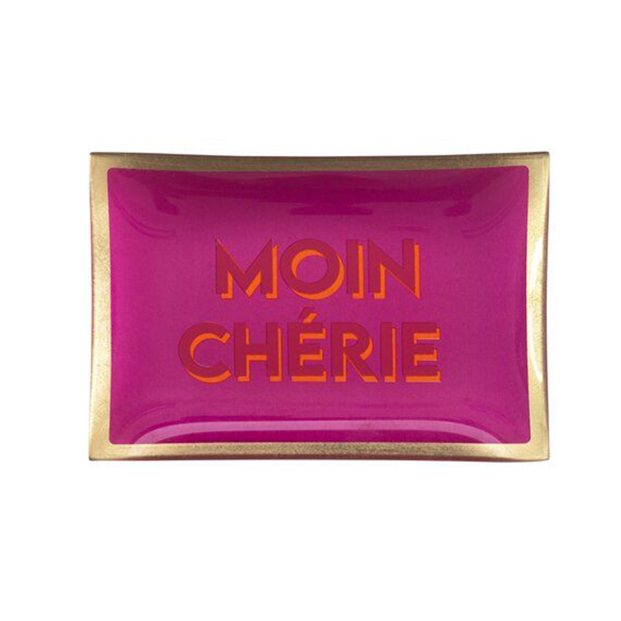 Glasteller "Moin Chérie", Neon Fuchsia - M