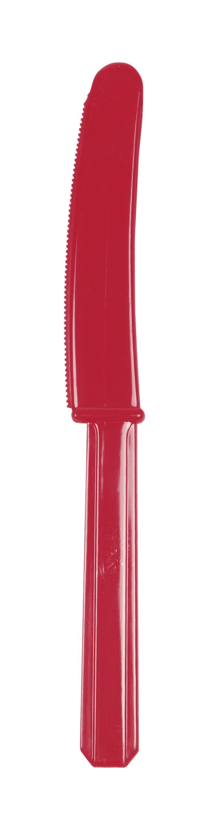 Apfel Rot - 10 Plastikmesser