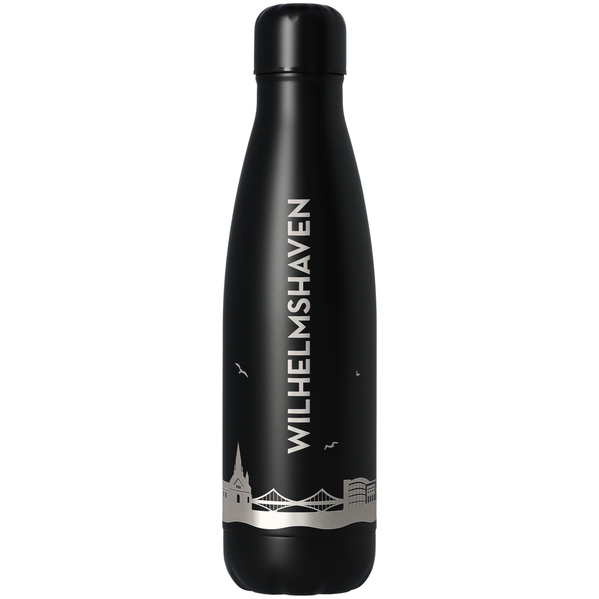 Trinkflasche Skyline Wilhelmshaven Schwarz 500ml