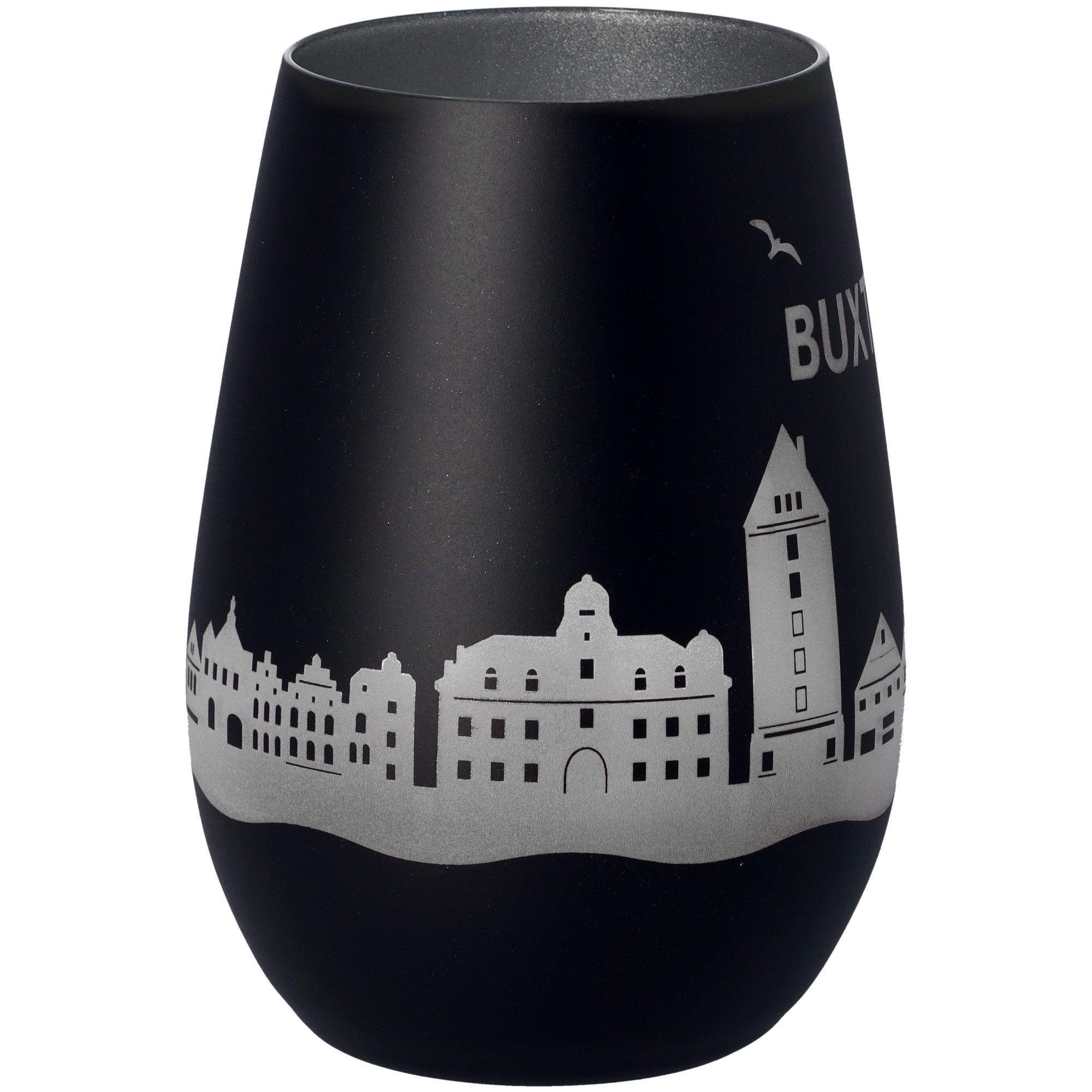 Windlicht Skyline Buxtehude Schwarz/Silber