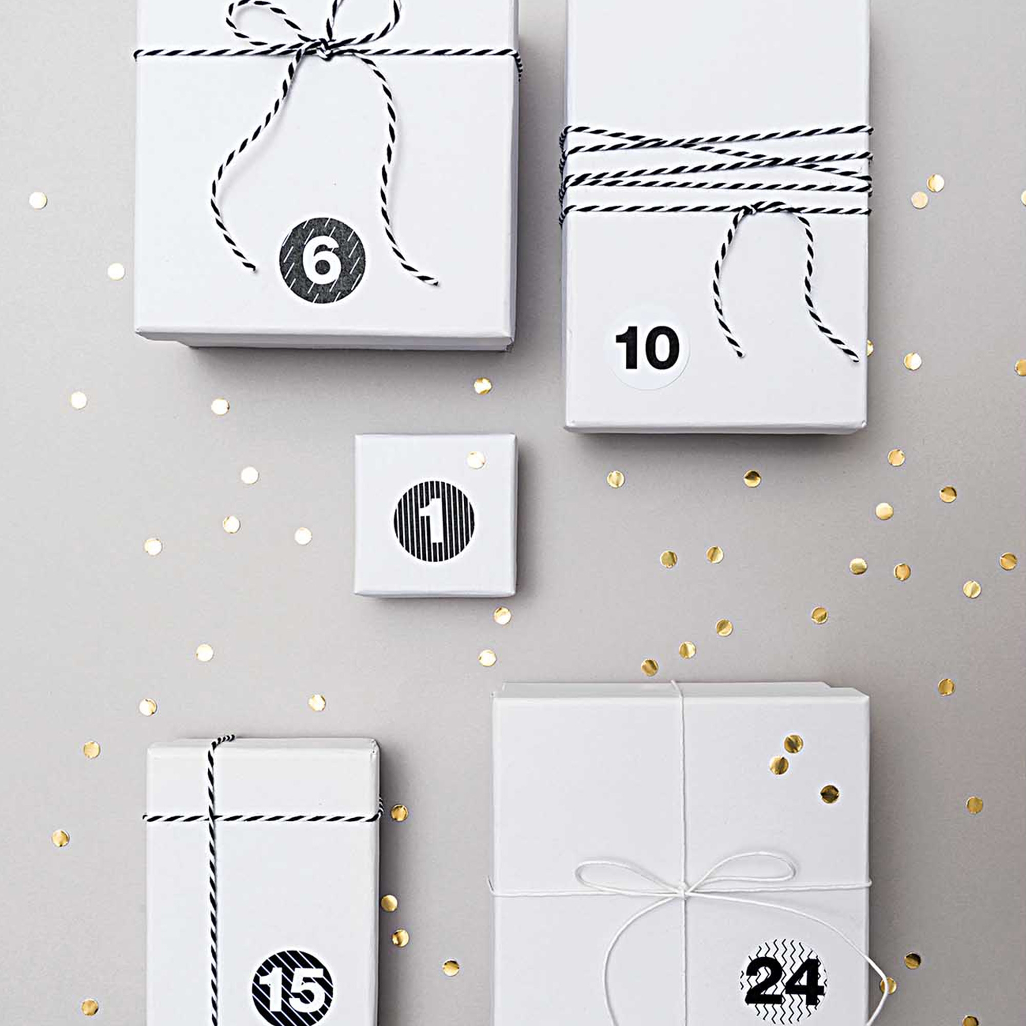 Adventskalender Sticker - Schwarz / Weiß