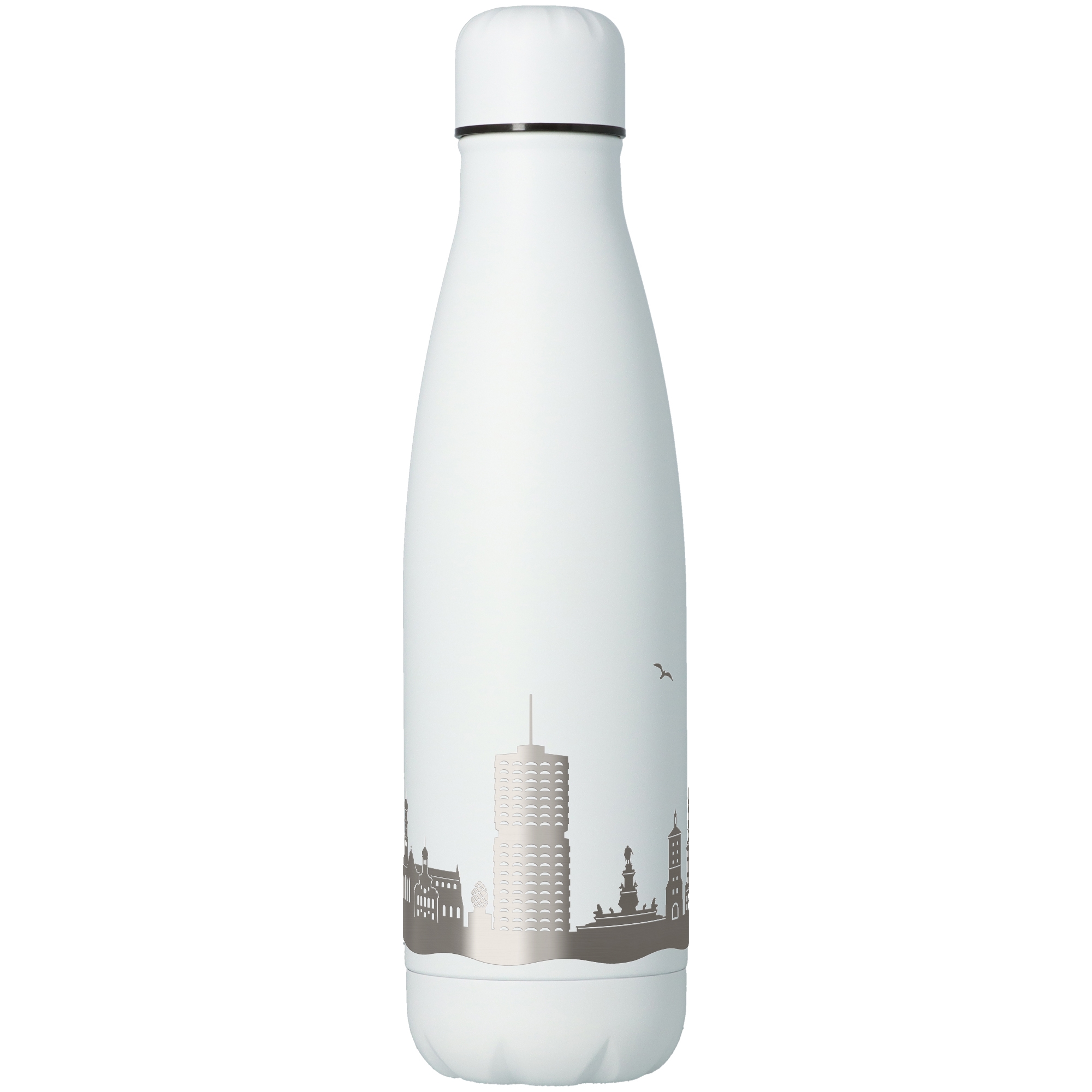 Trinkflasche Skyline Augsburg Weiß 500ml