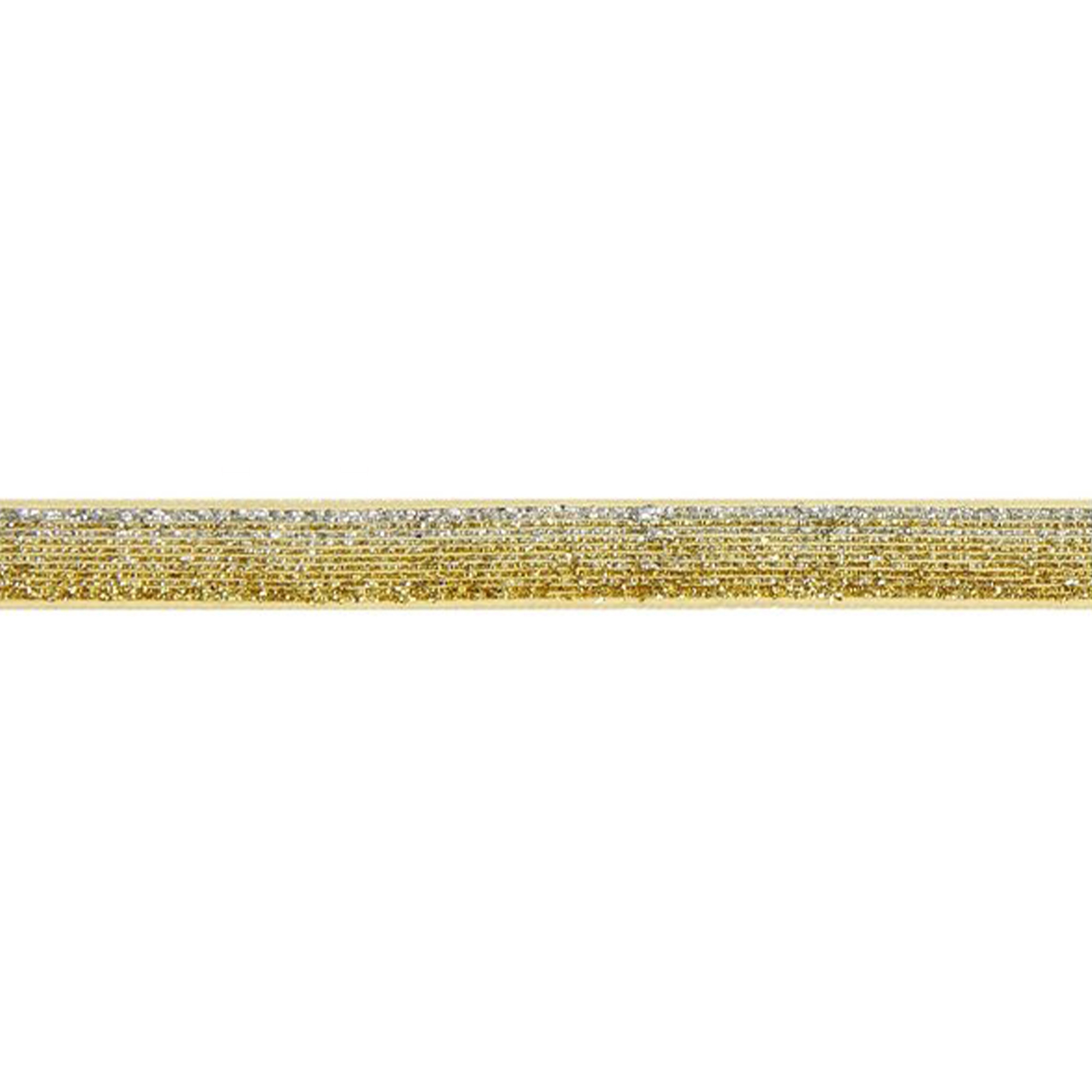 Glitzerband, Silber-Gold, 10mm / 3m